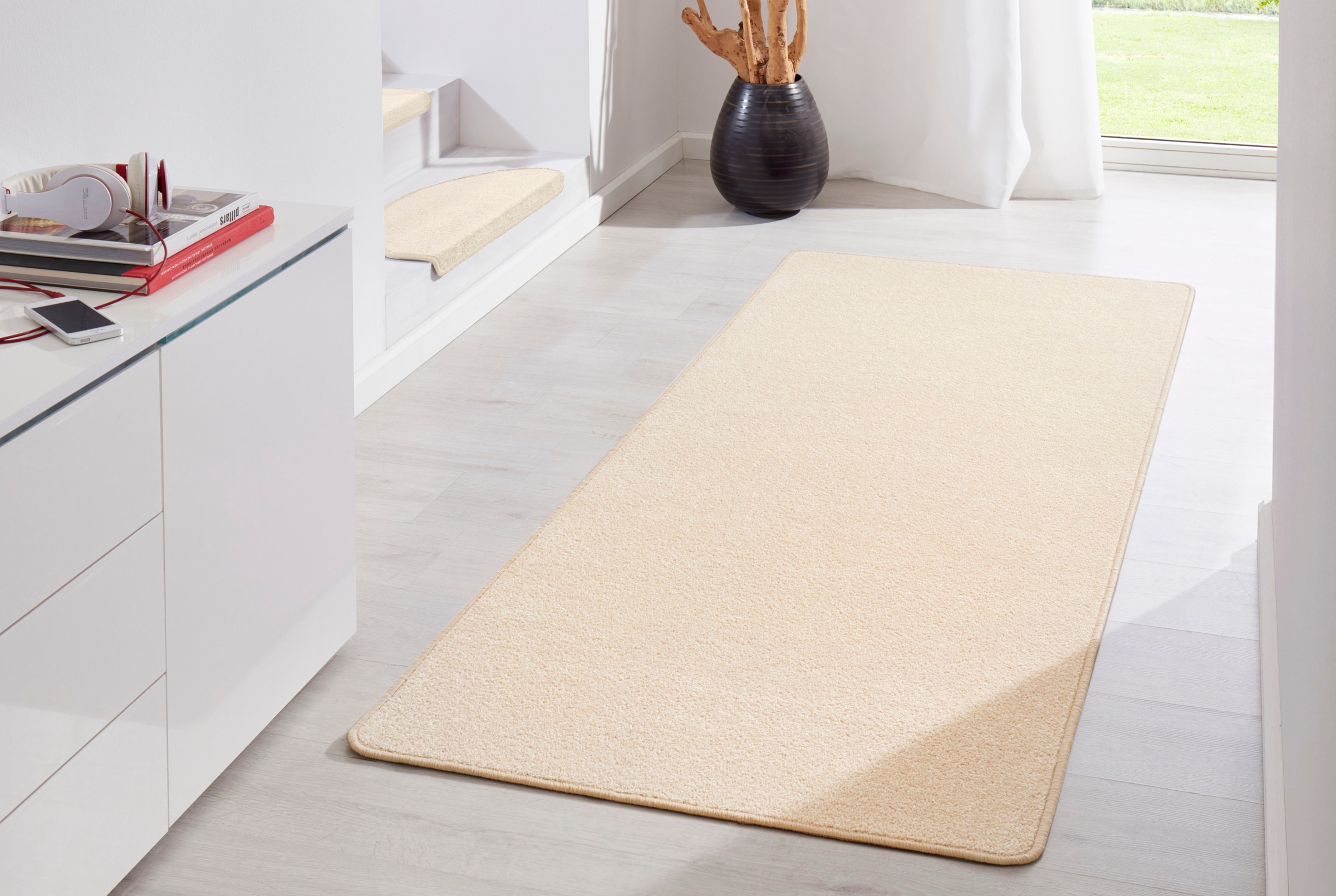 HANSE Home Teppich »Fancy«, rechteckig, 7 mm Höhe, Kurzflor, Läufer, uni, gekettelt, Wohnzimmer, Schlafzimmer, Esszimmer