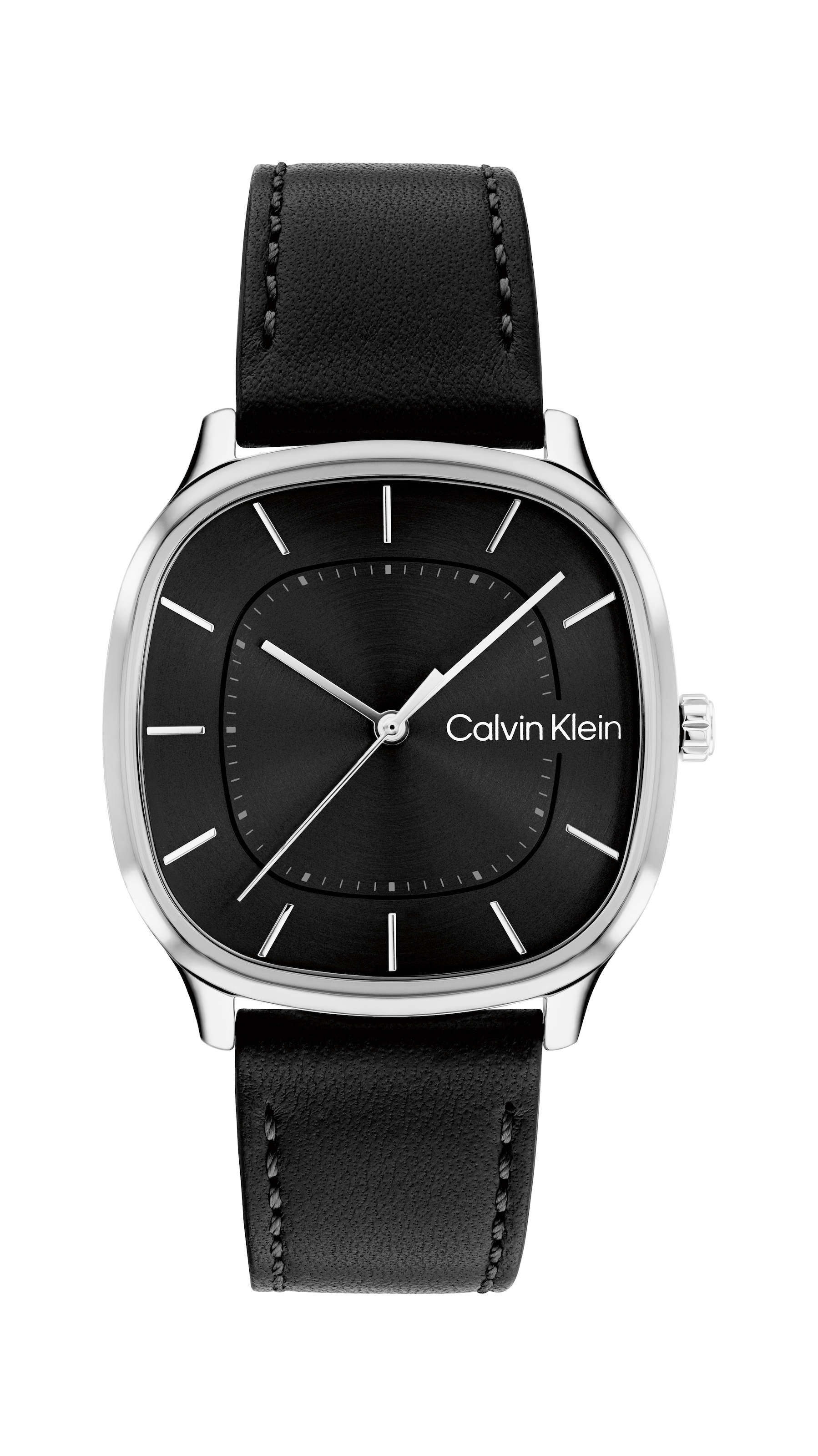 Calvin Klein Quarzuhr »CK SHAPE« Armbanduhr, Damenuhr, Herrenuhr, Lederarmband, analog