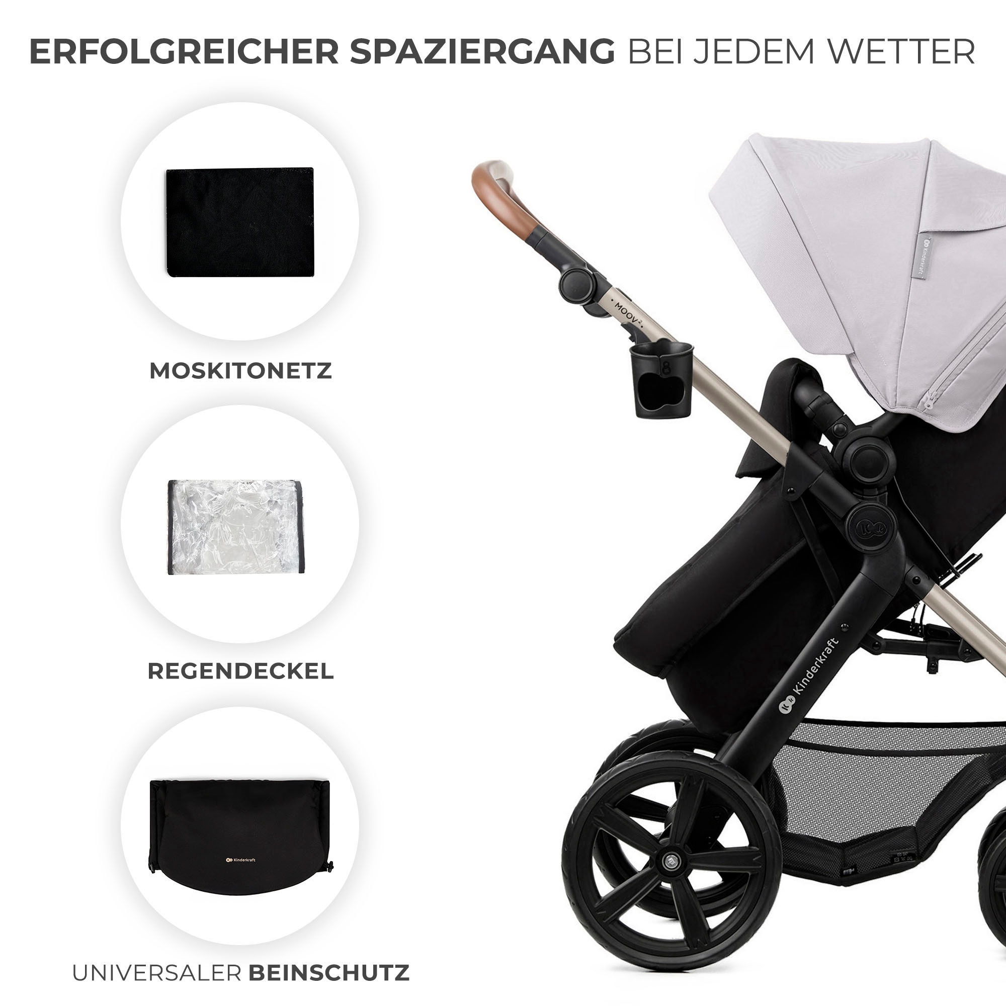 Kinderkraft Kombi-Kinderwagen »MOOV 2 4in1 EVA« 27 kg mit EVA-Rädern