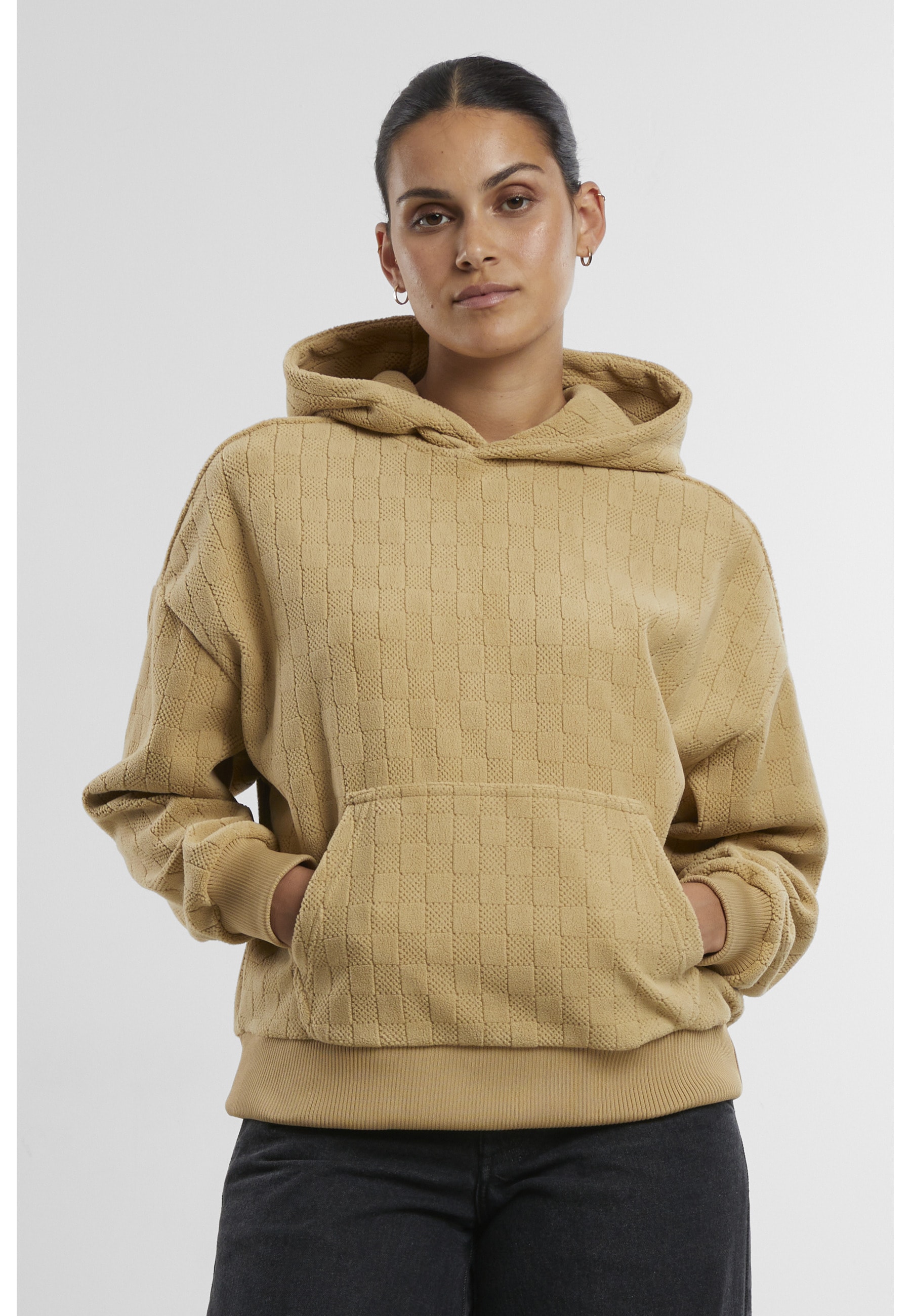 URBAN CLASSICS Kapuzenpullover »Urban Classics Ladies Jacquard Velvet Oversized Hoodie« 1