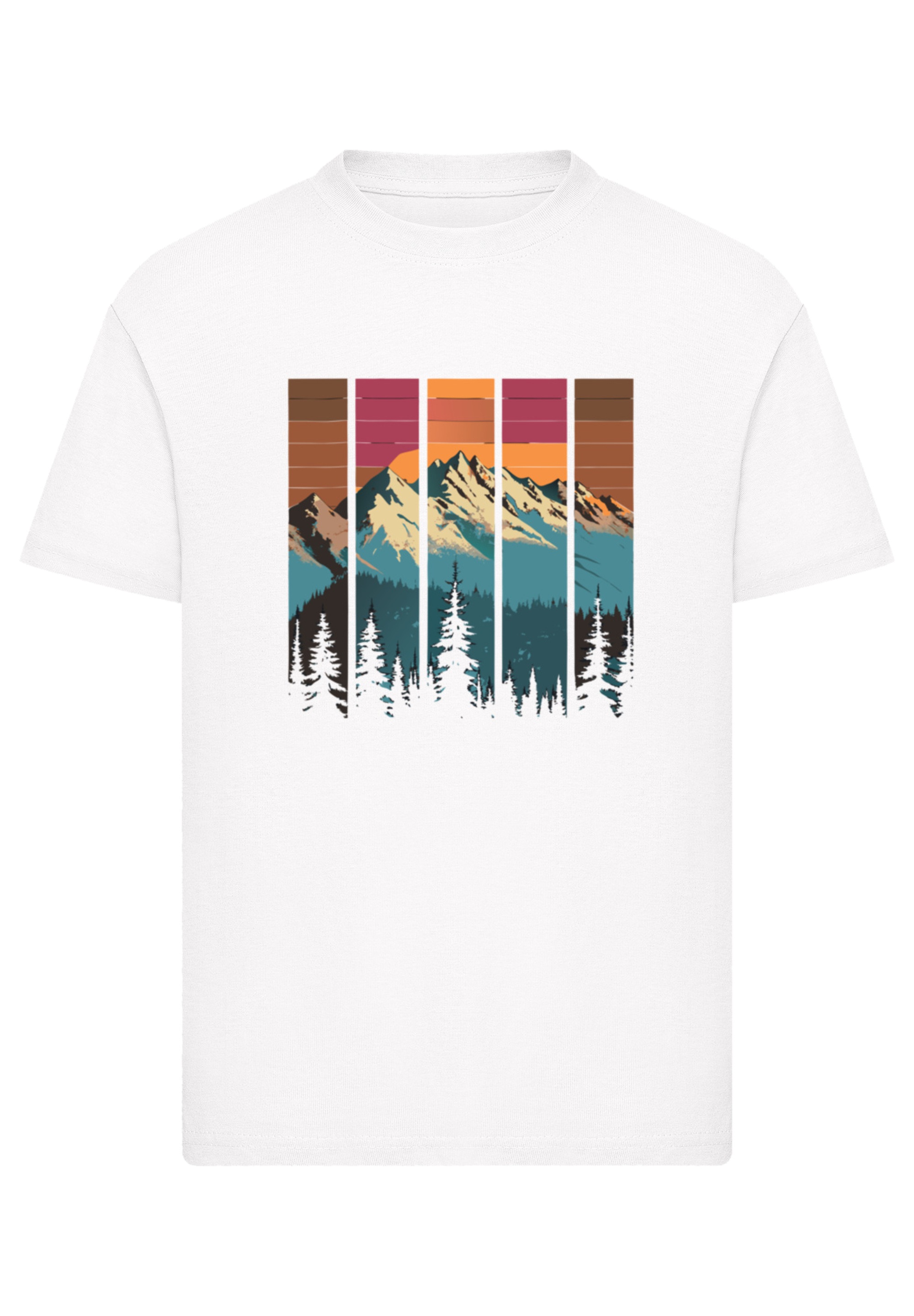 F4NT4STIC T-Shirt »Berg Sonnenuntergang Retro«, Premium Qualität