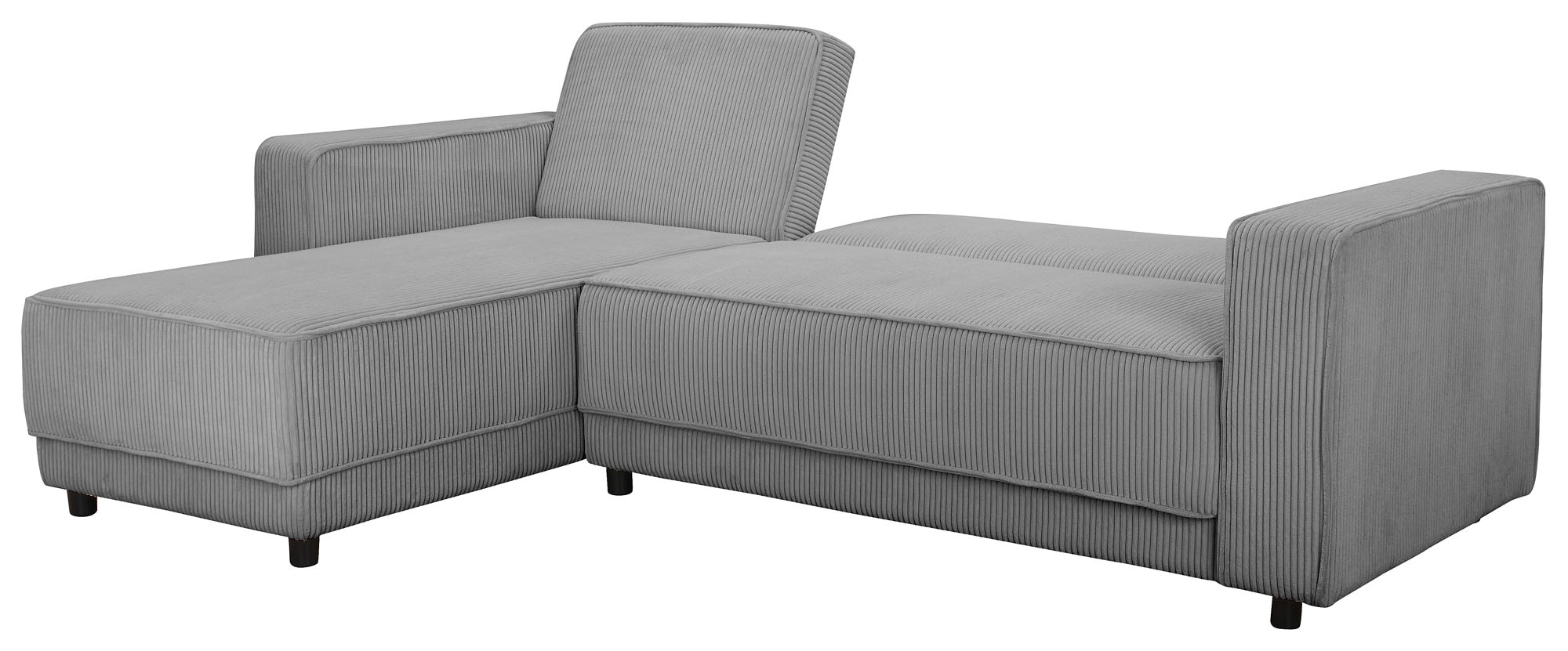 Dorel Home Ecksofa »Allie Schlafsofa 230 cm mit Relaxfunktion in der Rückenlehne«, Schlaffunktion (108/194,5cm), trendiger Cord o. pflegeleichter Velours