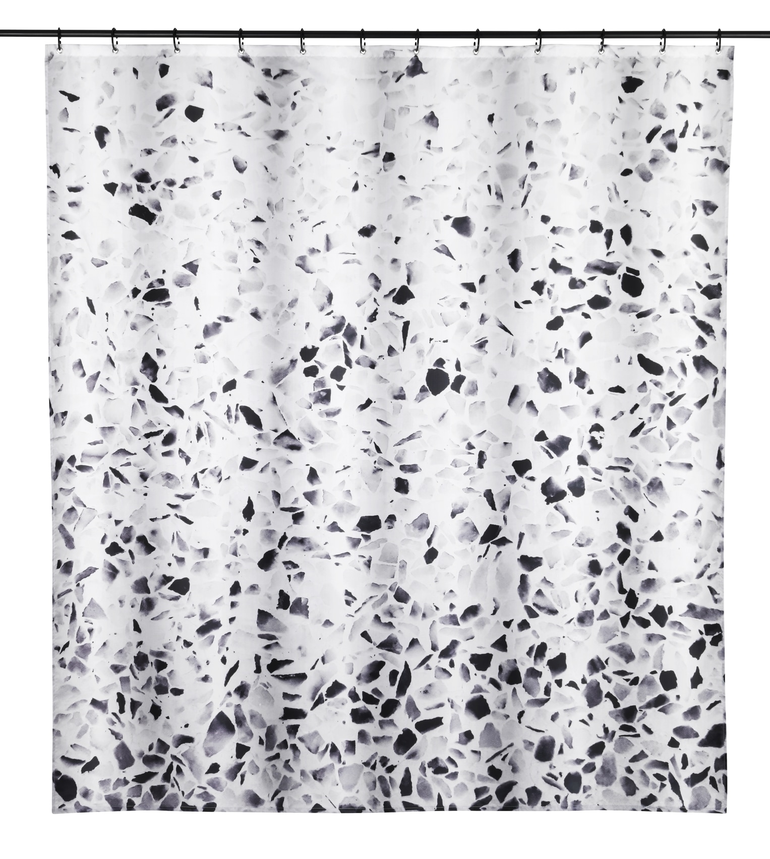SCHÖNER WOHNEN-Kollektion Duschvorhang »»Tosi««, (Set, 17 tlg.), aus recyceltem Polyester, Terrazzo-Design, mit 16 Duschvorhangringen