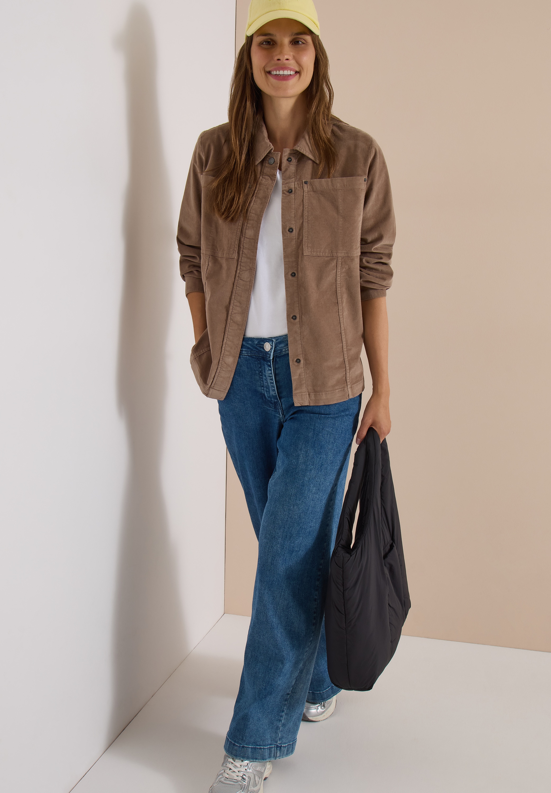 Cecil Cordjacke Feincord Overshirt, Baumwollmix, Brusttaschen