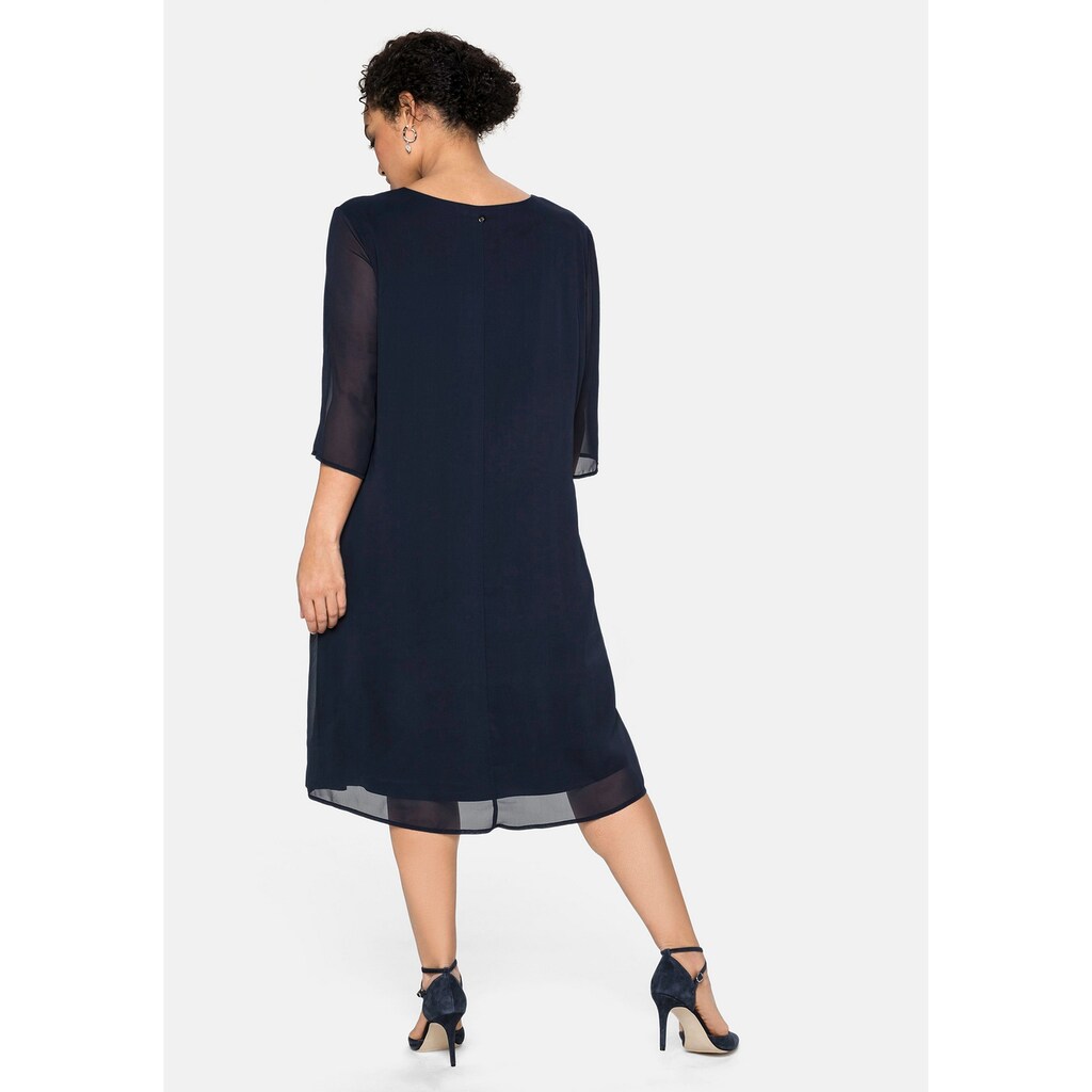 Sheego Cocktailkleid »Kleid«, im Layerlook, aus Chiffon und Viskose