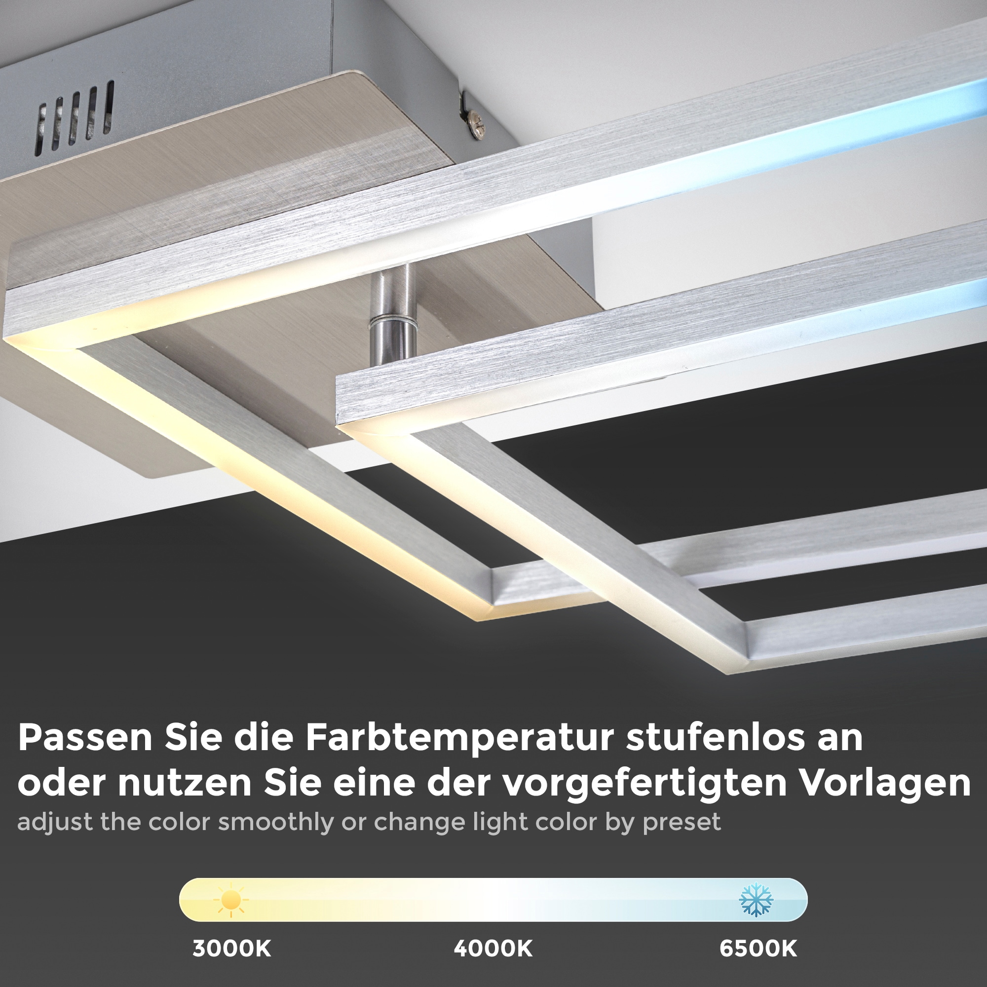 einstellbar/dimmbar. LED 6.500k - 27 3.000 3.040l, B.K.Licht Mit Fernbedienung, Memoryfunktion integr. Nachtlichtunktion inkl. BAUR mit | Deckenleuchte, LED Timer, Watt,