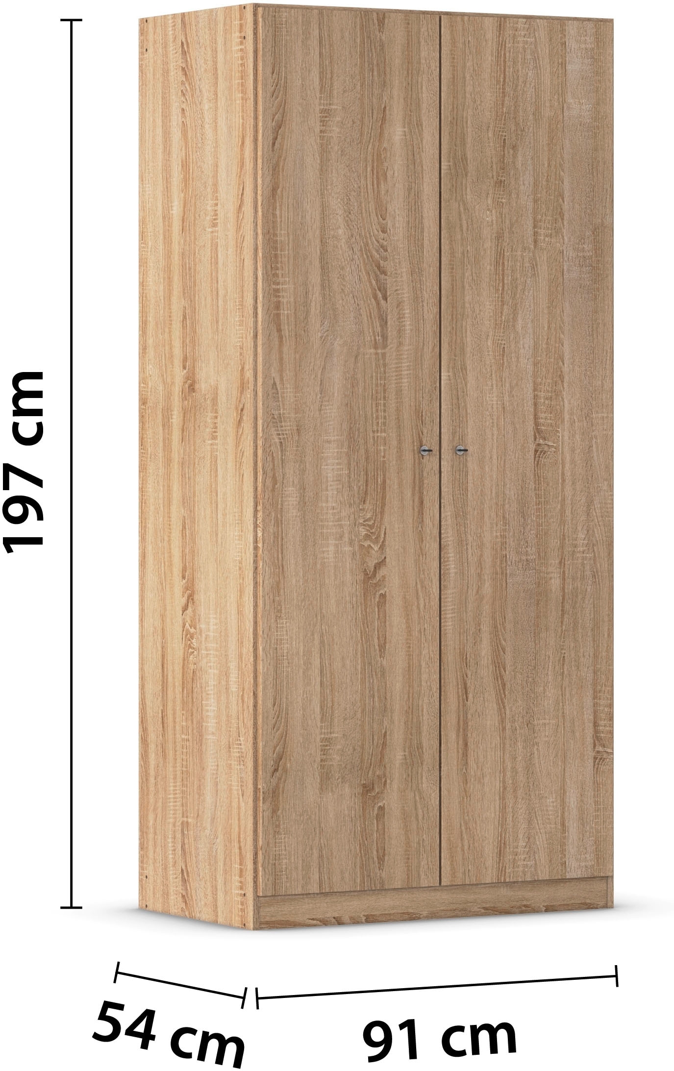 rauch Kleiderschrank »Schrank Garderobe Garderobenschrank Putzschrank Wäscheschrank BERGHEIM« Breite/Höhe/Tiefe: 91/197/54 cm,  viel Stauraum, abschließbar mit gesamt 4 Schlüsseln, MADE IN GERMANY