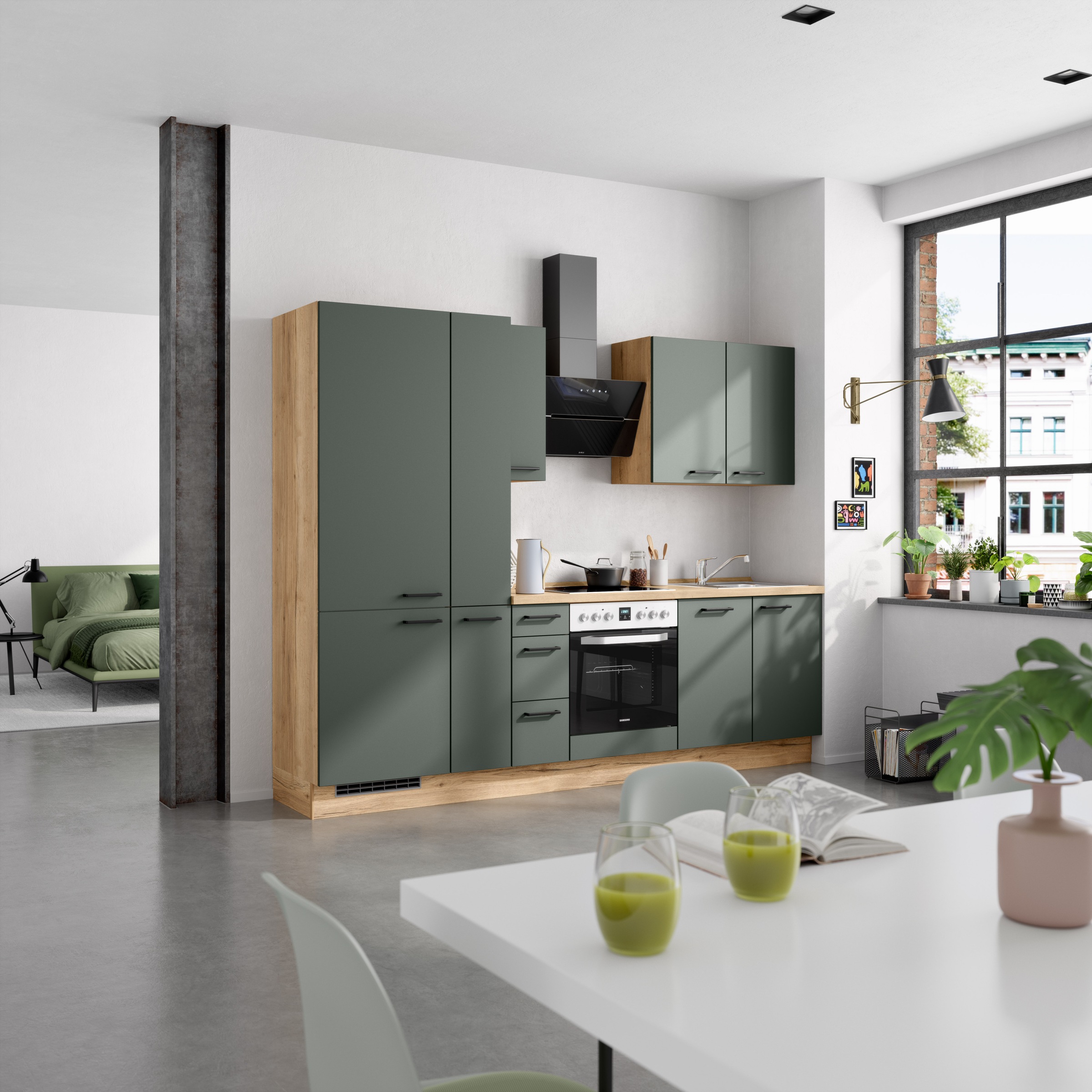 nobilia® Küchenzeile »"Easytouch II"«, vormontiert, Ausrichtung wählbar, Breite 270 cm, wahlw. mit E-Geräten
