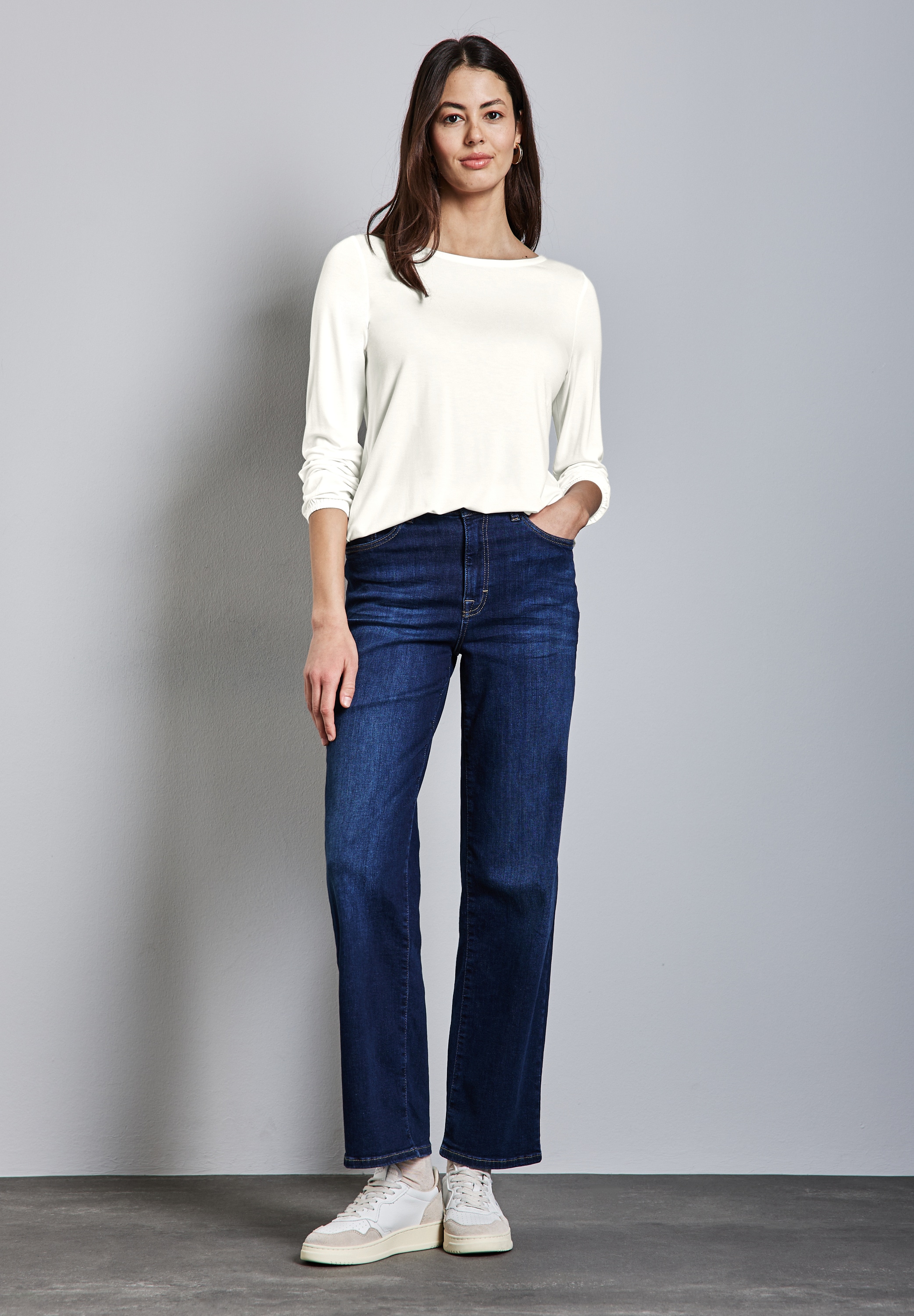 STREET ONE Langarmshirt, mit U-Boot-Ausschnitt