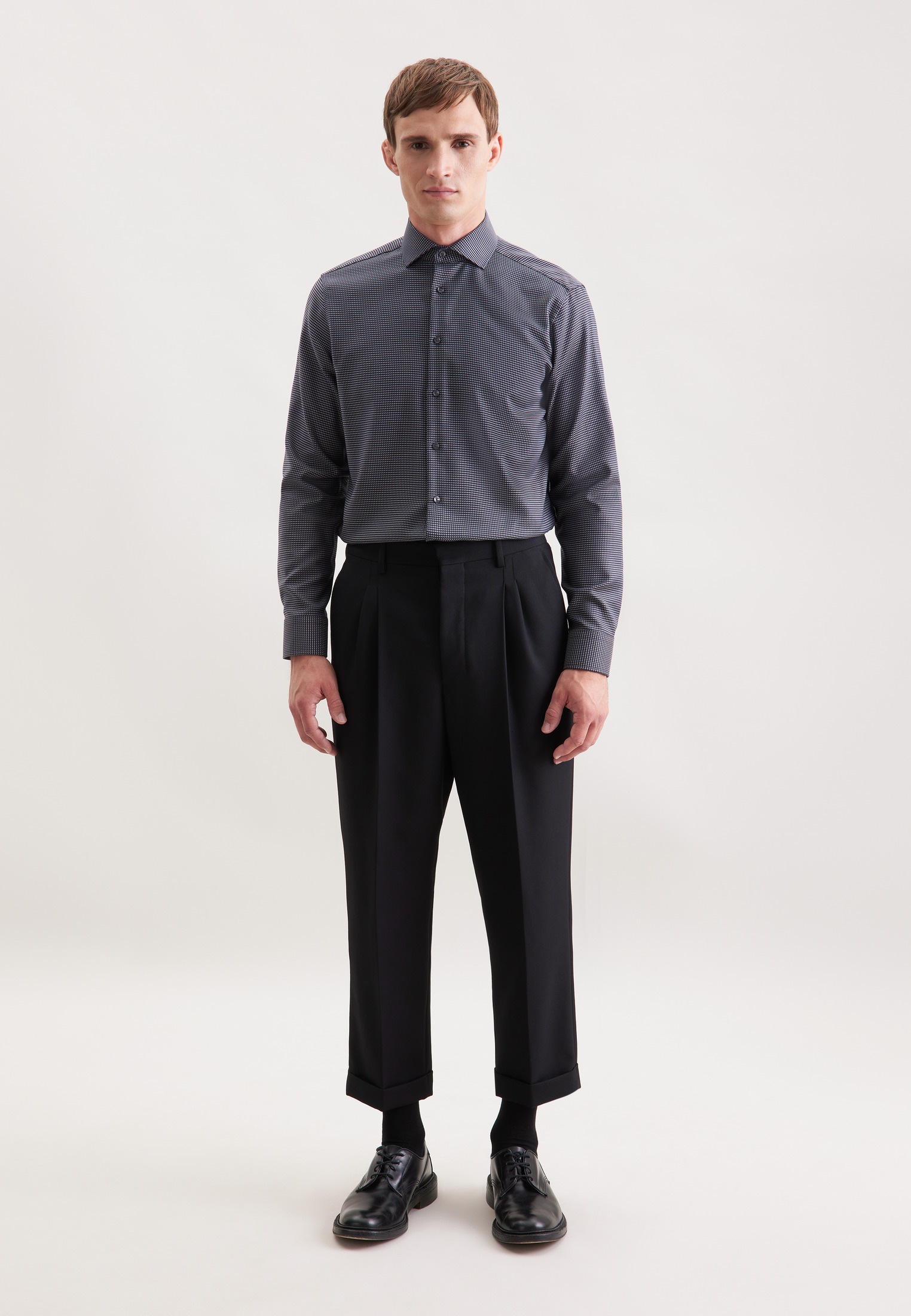 seidensticker Businesshemd »Schwarze Rose« Regular 1/1 Kentkragen Pepita