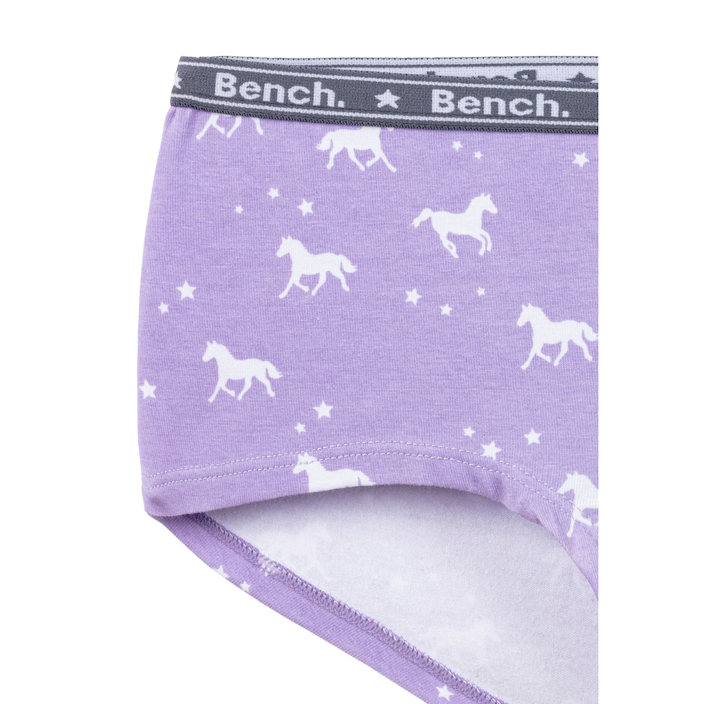 Bench. Panty, (Packung, 4 St.), in grau gestreift und mit Pferdedruck