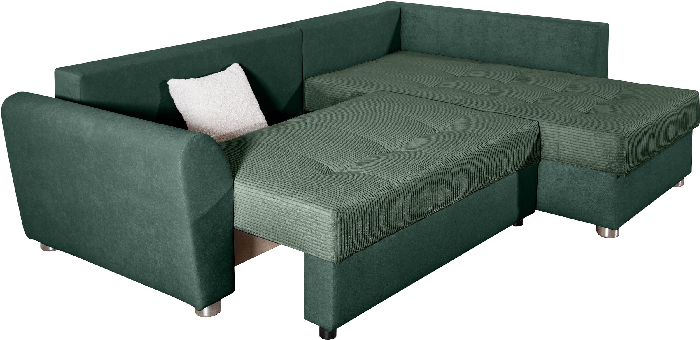 COLLECTION AB Ecksofa »JANA«, Ecksofa,Bettfunktion,Bettkasten,Bonnelfederkern,Rückenkissen