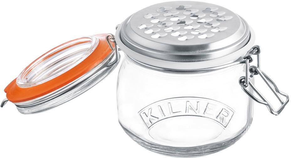 Käsereibe, u. BAUR Glas Bügelverschluss, (1 Aufsatz-Reibe | KILNER mit 0,5 mit Inhalt Liter Deckel Gummiring),