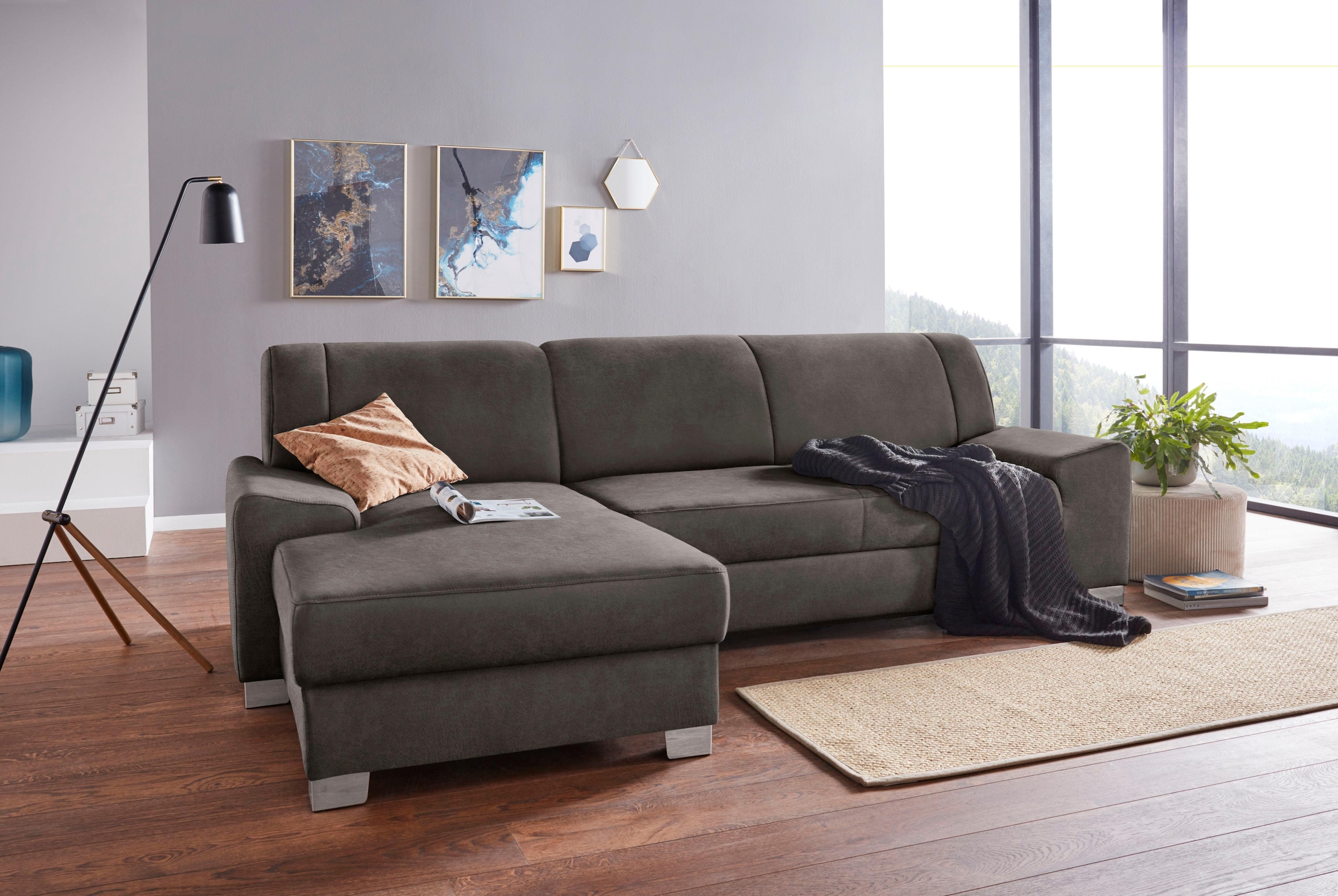 DOMO collection Ecksofa "Anzio L-Form, whlw. Bettfunktion, Federkern, hochw günstig online kaufen