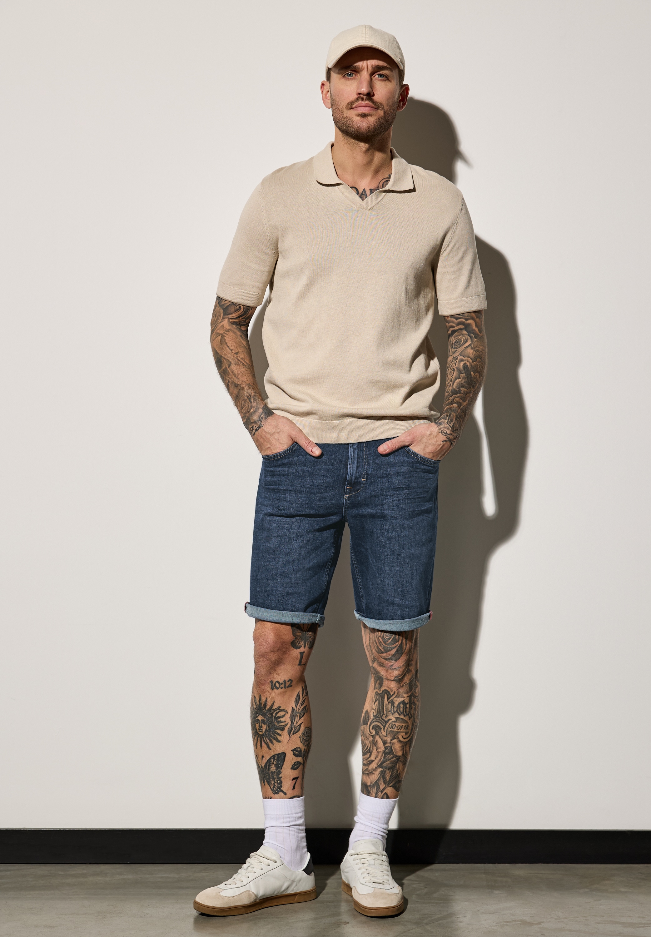 STREET ONE MEN Bermudas, aus Baumwolle mit Stretchanteil