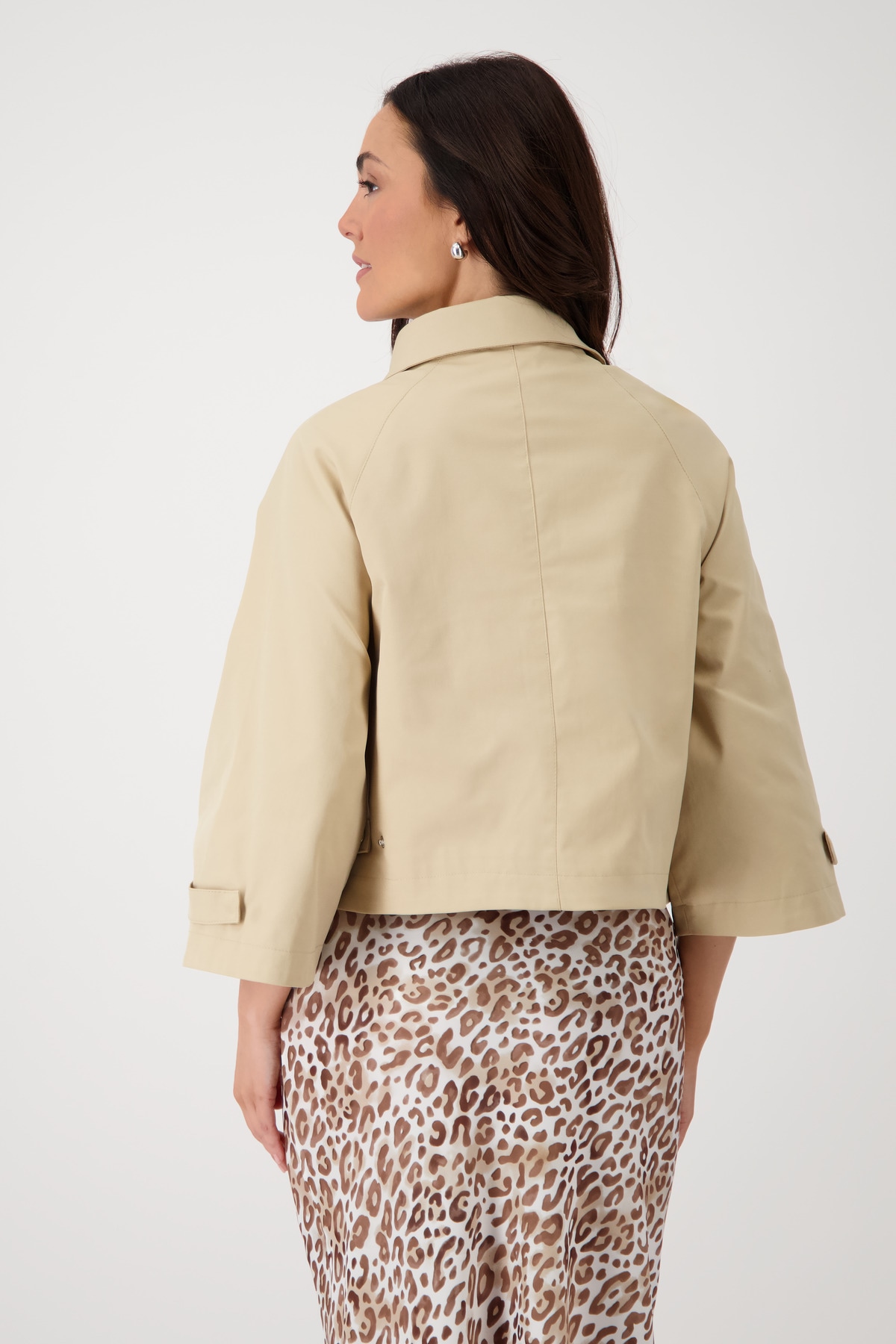 Monari Kurzjacke »Jacke Trench«, ohne Kapuze, Mit Rundhalsausschnitt