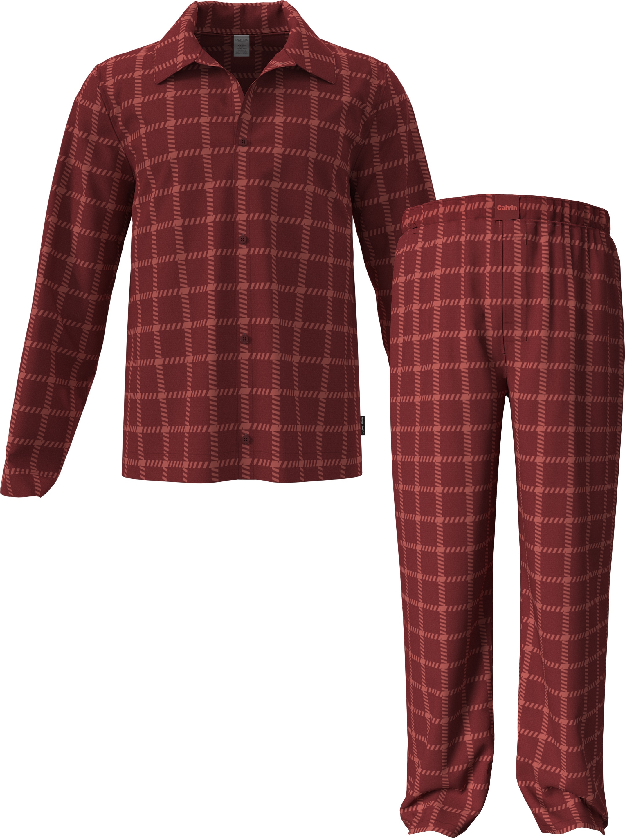 Calvin Klein Underwear Schlafanzug "LS BUTTON DOWN PANT SET" Mit elastische günstig online kaufen