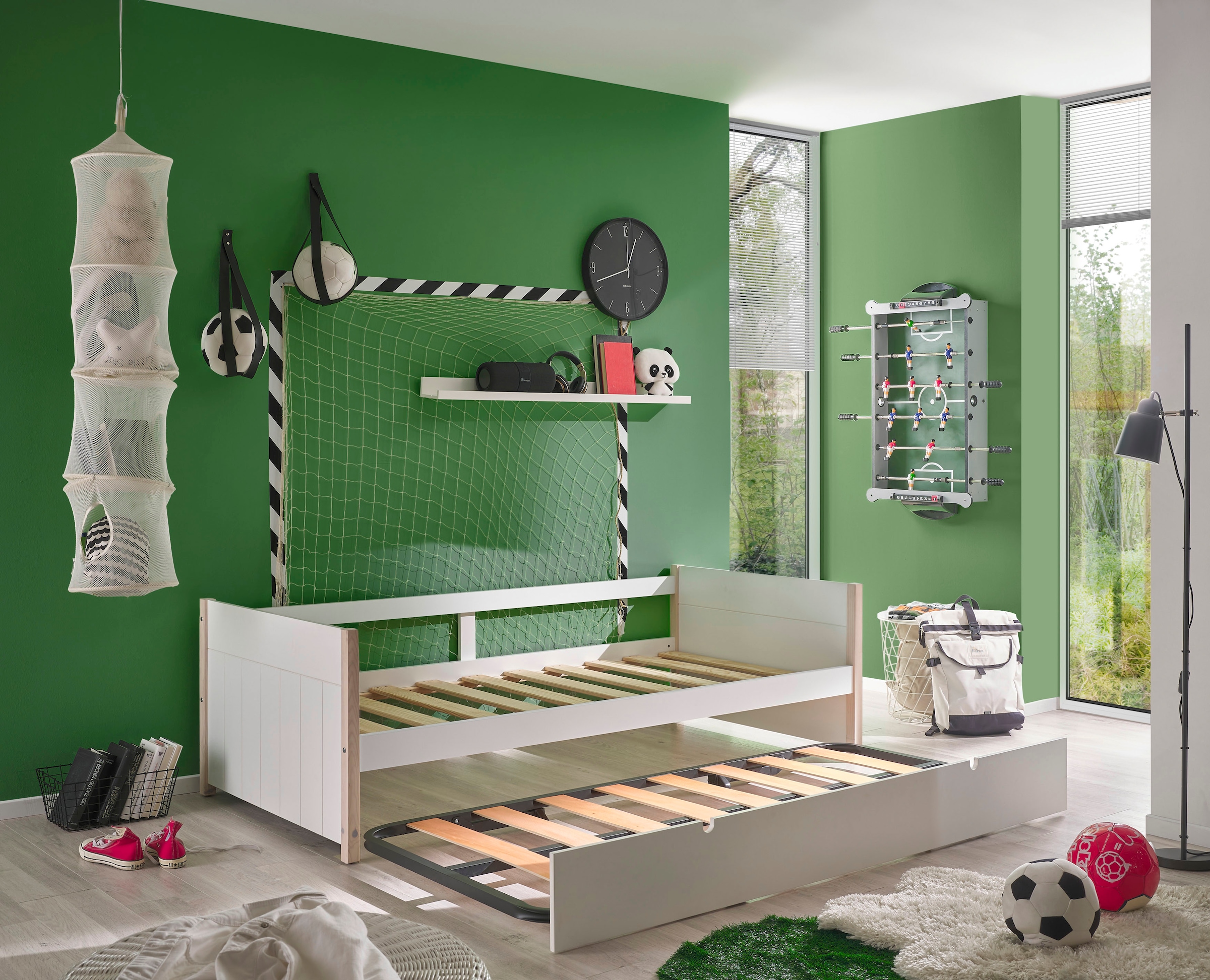 Begabino Bettgestell »Tilde Bett, Kinderbett mit 2. Bett«, als Schubkasten verstaubar und höhenverstellbar