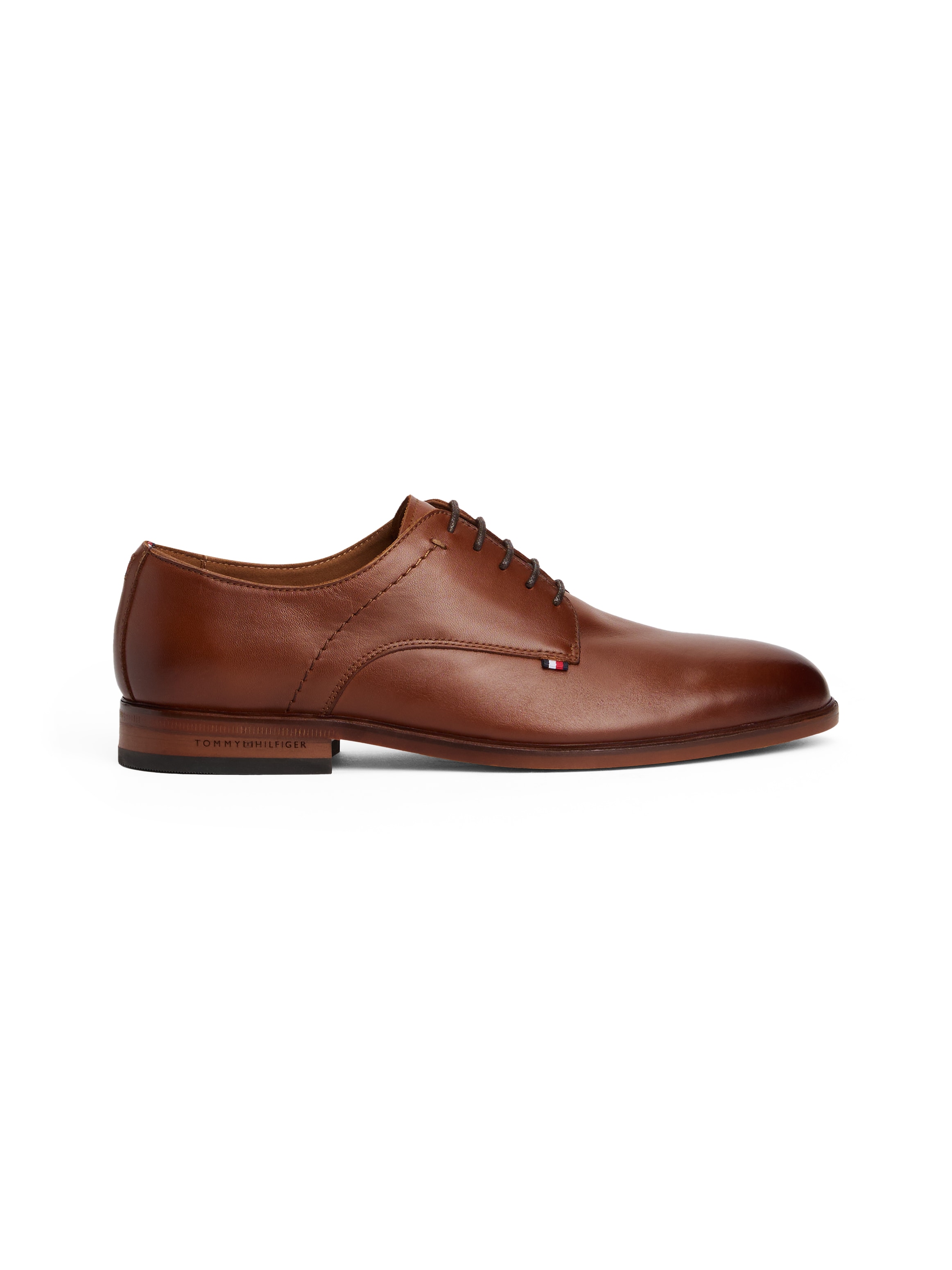 Tommy Hilfiger Schnürschuh »HILFIGER THUNIT LTH SHOE«, Blockabsatz, Businessschuh, Abendschuh in edlem Used Look