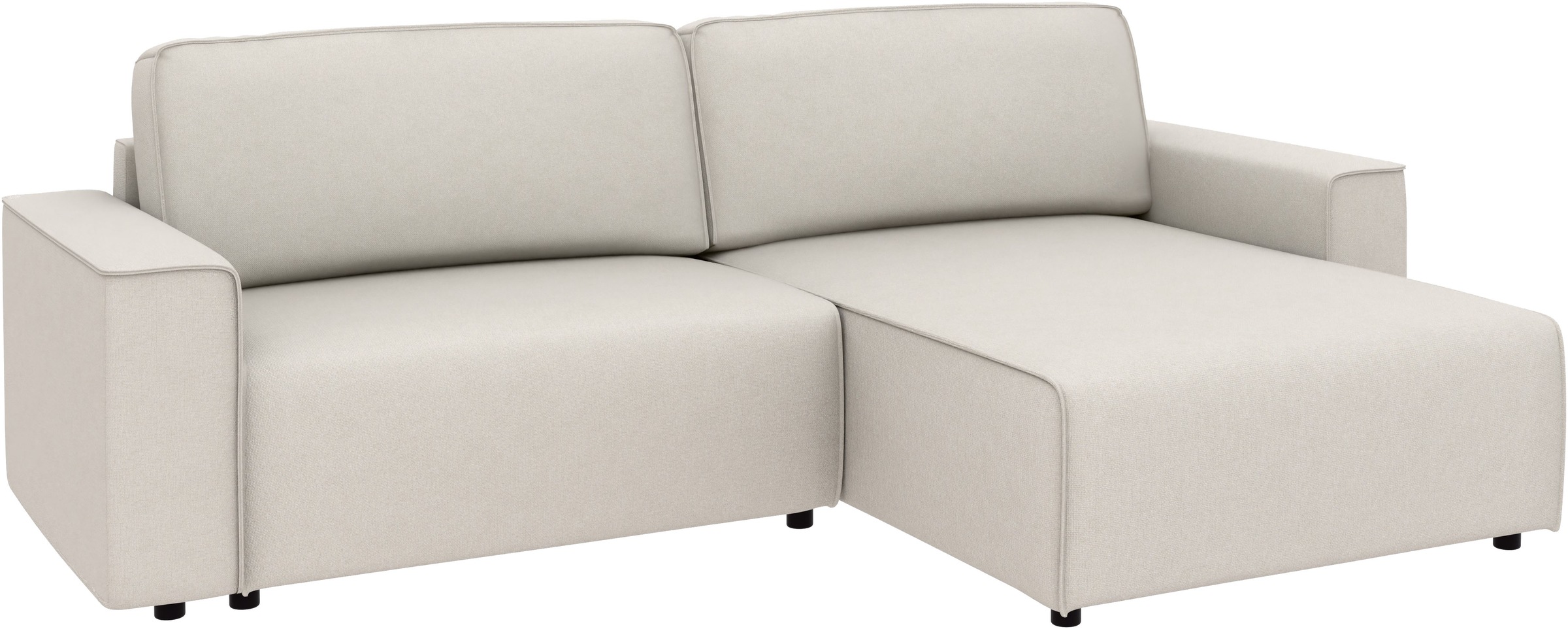 INOSIGN Ecksofa »Chance, Recamiere beidseitig montierbar, Schlaffunktion, Breite 265 cm«, in Struktur LUMOS, mit Schlaffunktion und Bettkasten
