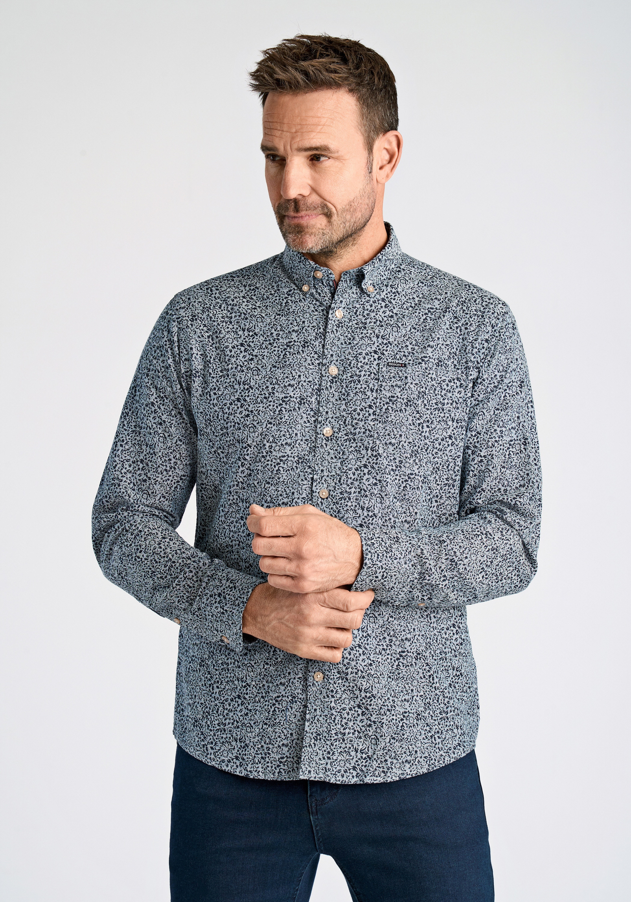 BISON Leinenhemd "Leinenhemd (Langarm) Regular Fit"