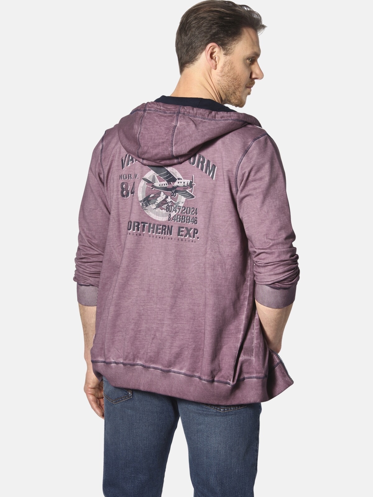 Jan Vanderstorm Kapuzensweatjacke »Sweatjacke PERKELMAN«, mit Rücken-Print