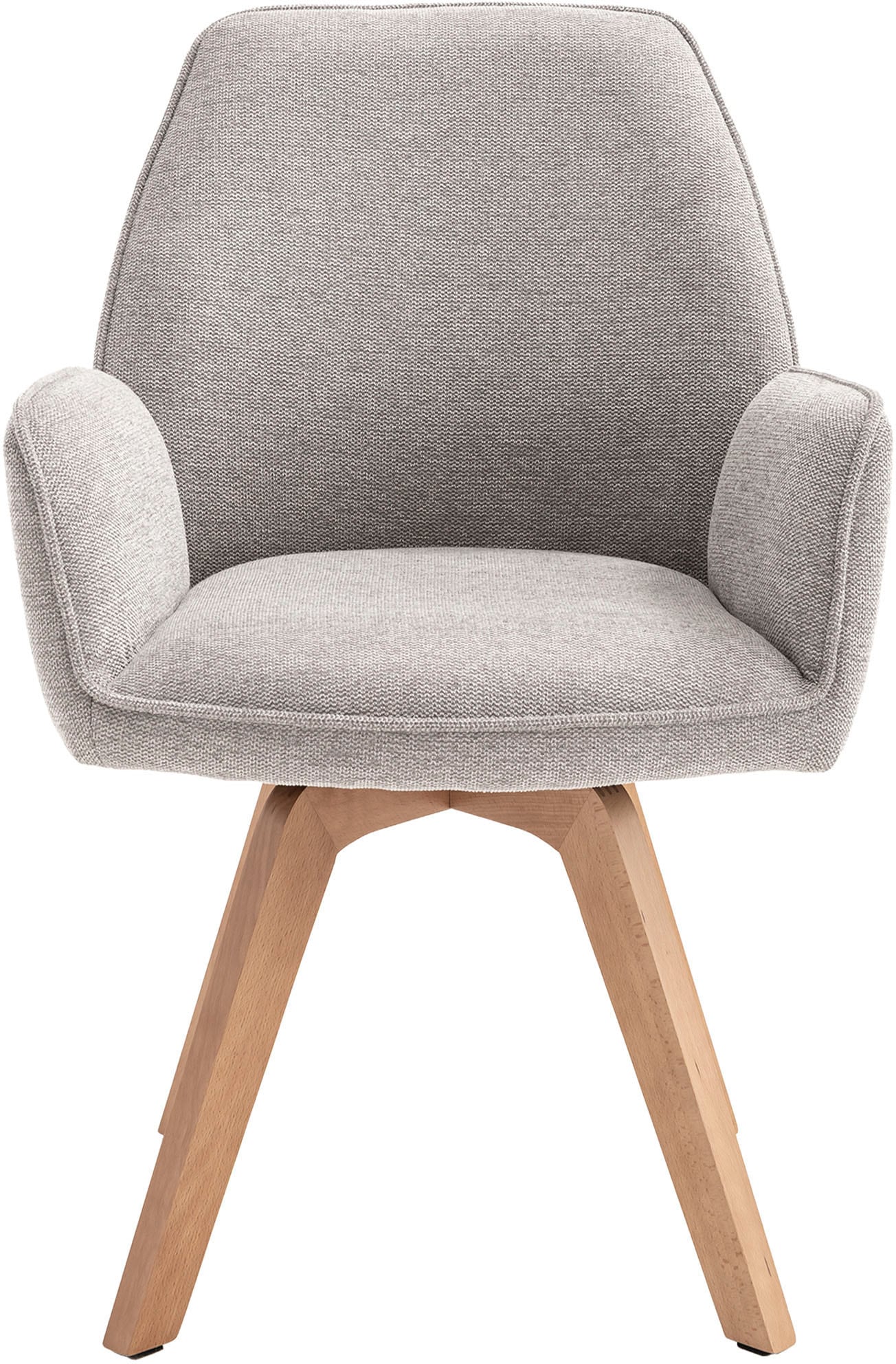 byLIVING Esszimmerstuhl »Tony«, (Set), 2 St., Webstoff, mit Massivholzgestell eichefarbig, 360 Grad drehbar, hoher Sitzkomfort