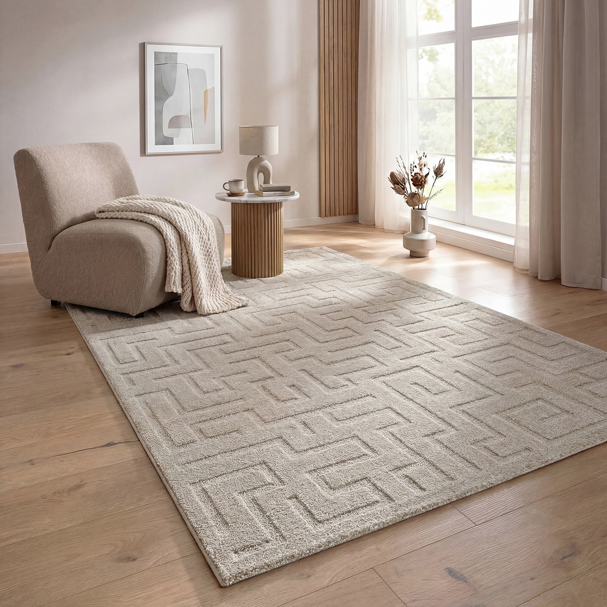 the carpet "Elisa" rechteckig 15 mm Höhe mit klaren geometrischen Formen und Linien
