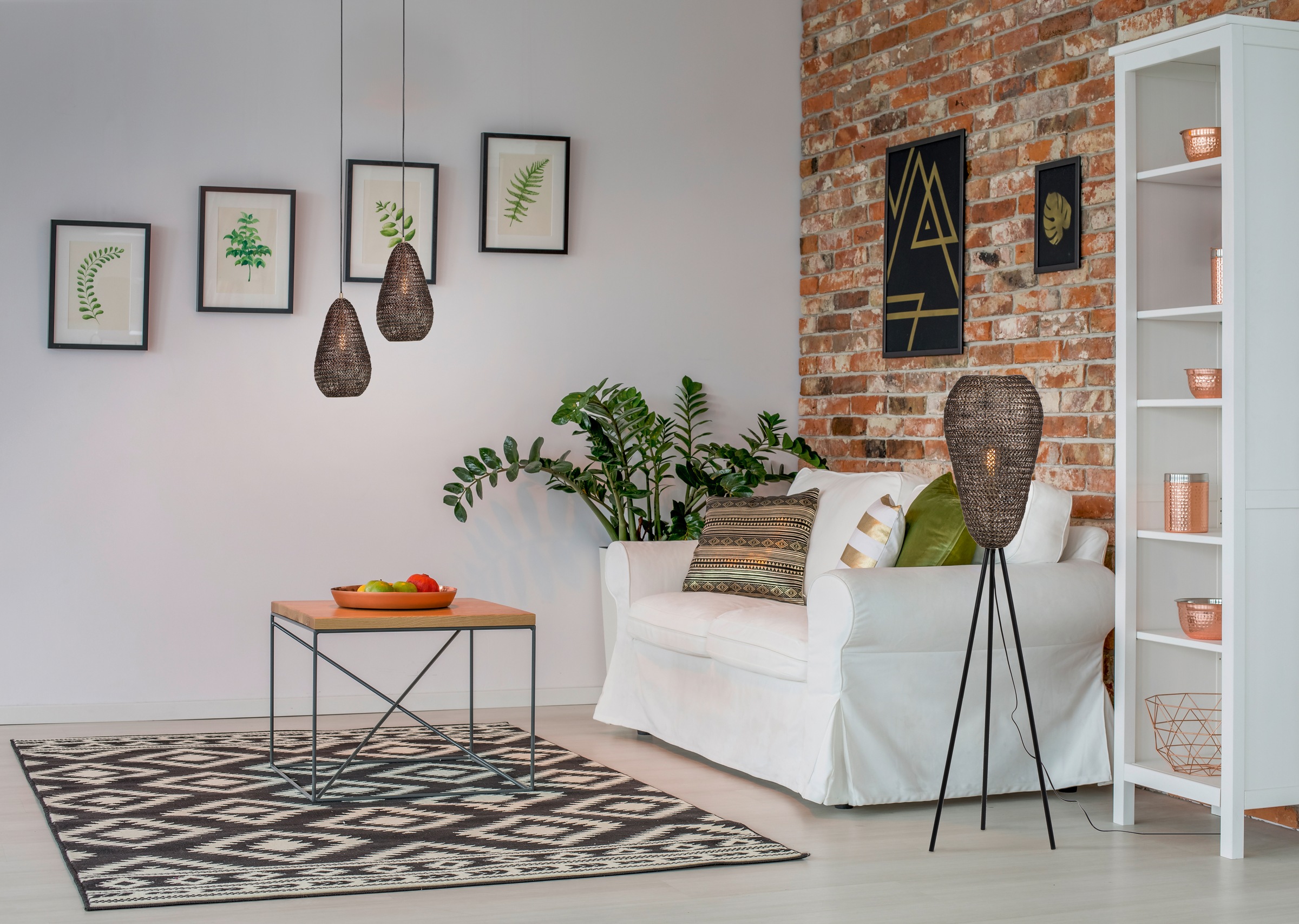 TRIO Leuchten Pendelleuchte »ZIVA, Vintage Hängelampe für Wohnzimmer oder Küche Ø 23cm H. 150cm« E27 1 Stk. warmweiß - kaltweiß Lampenschirm aus Draht-Geflecht, exkl 1x E27 max 10W