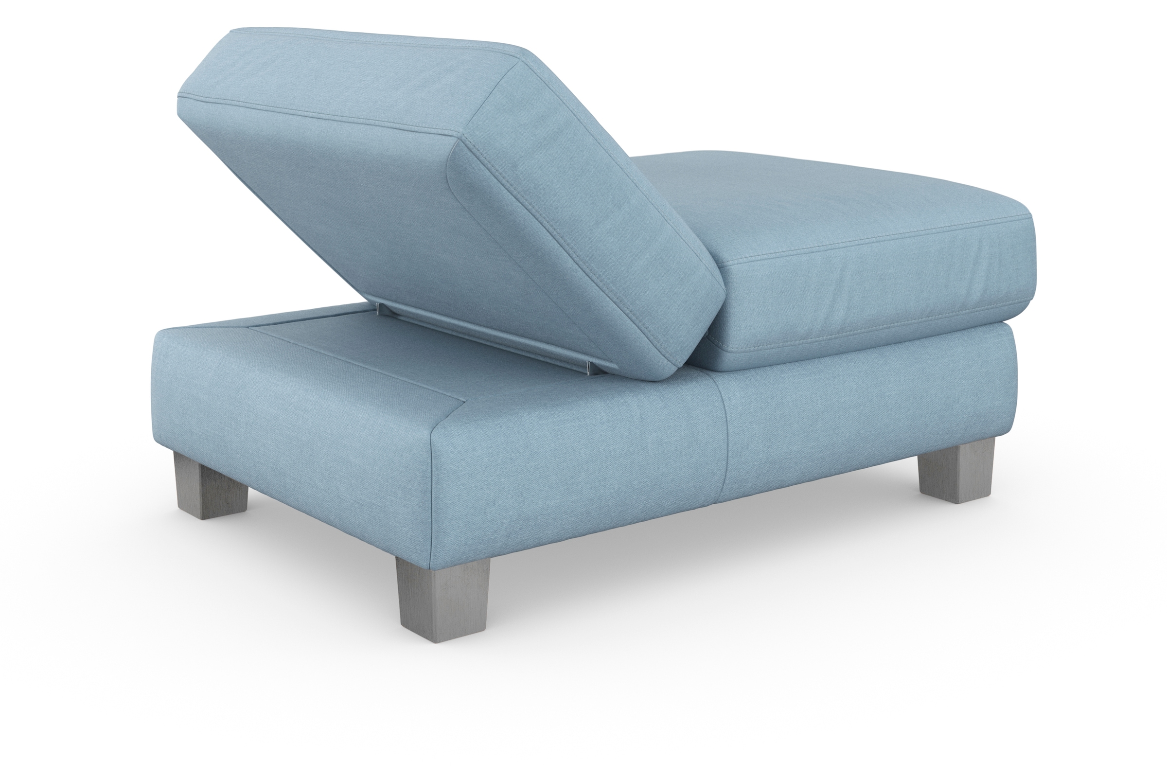 sit&more Polsterhocker »Dundee«, mit Klappfunktion, Federkern und hochwertigen Edelstahlfüßen