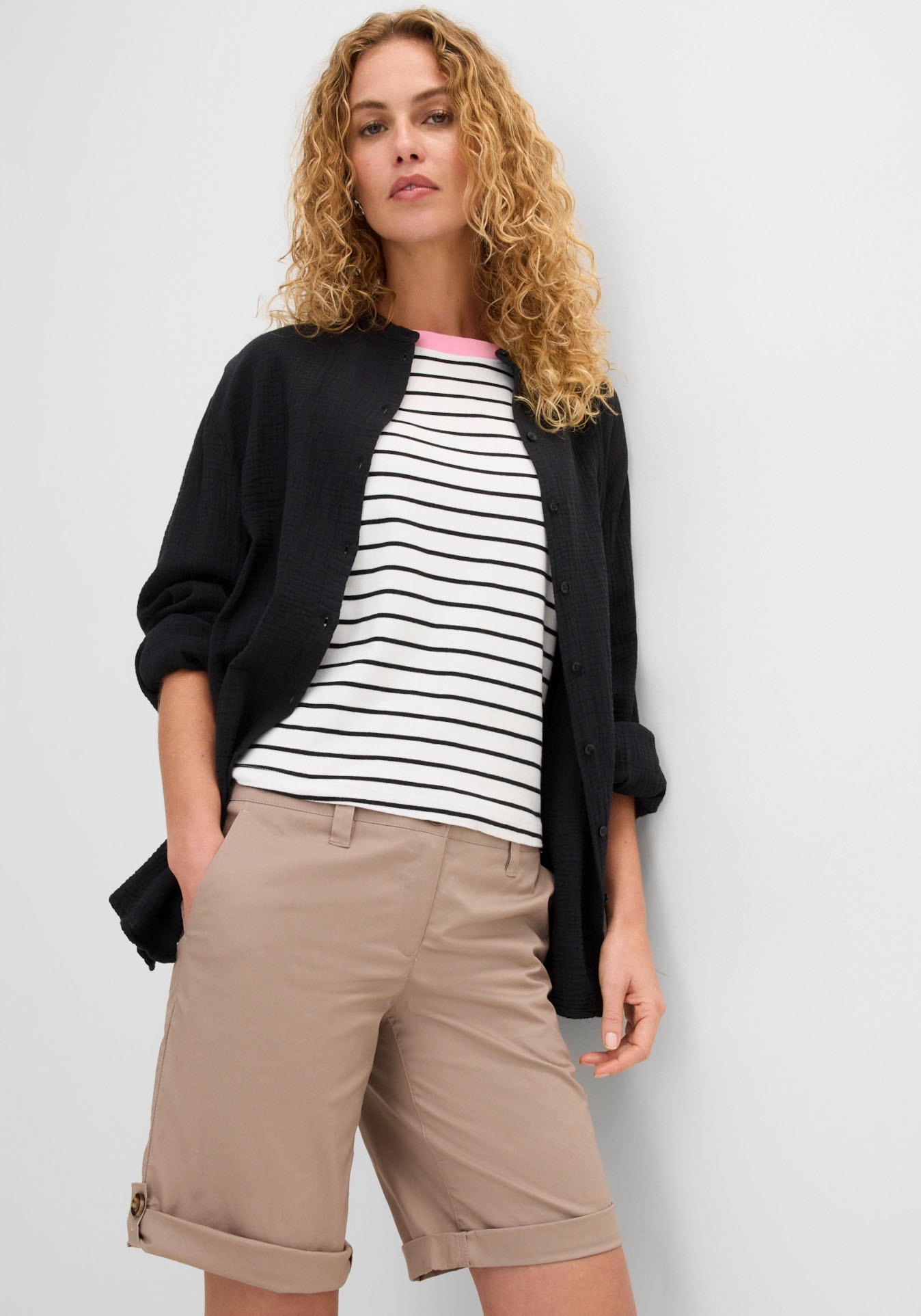 bonprix Bermudas »Stretch Bermuda«  mit krempelbaren Beinen, Regular Fit