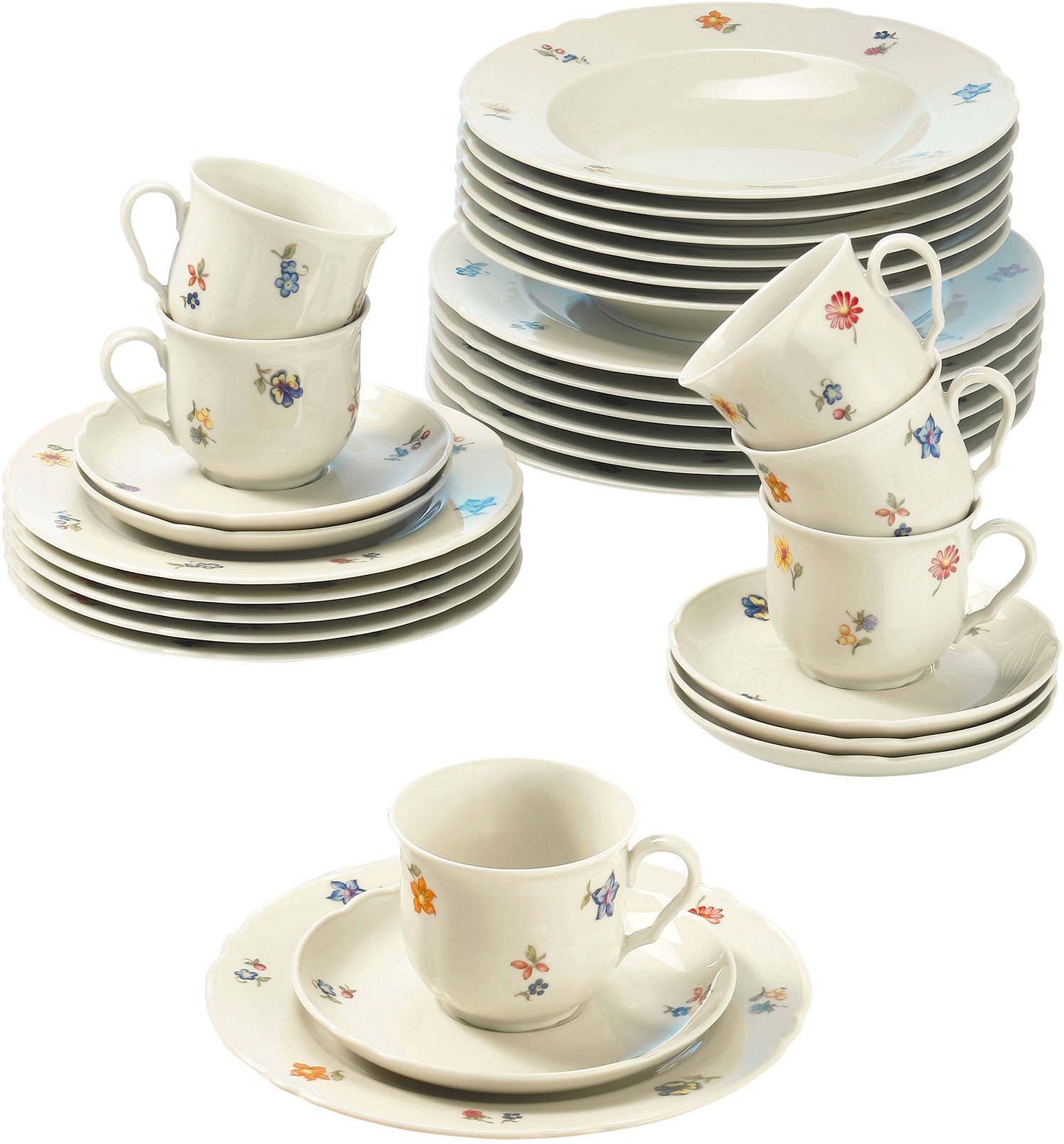 Kombiservice »Geschirr-Set, Service Marieluise«, (Set, 30 tlg.), Made in Germany, 30...