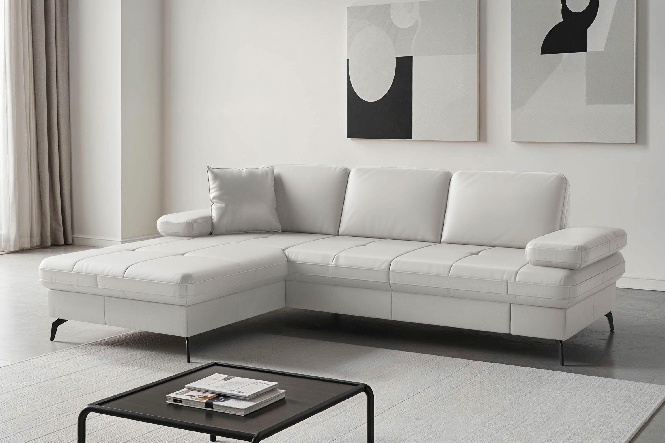 sit&more Ecksofa "Morris Jubi, Recamiere, Breite 247 cm" mit Armteilfunktion, wahlweise mit Schlaffunktion