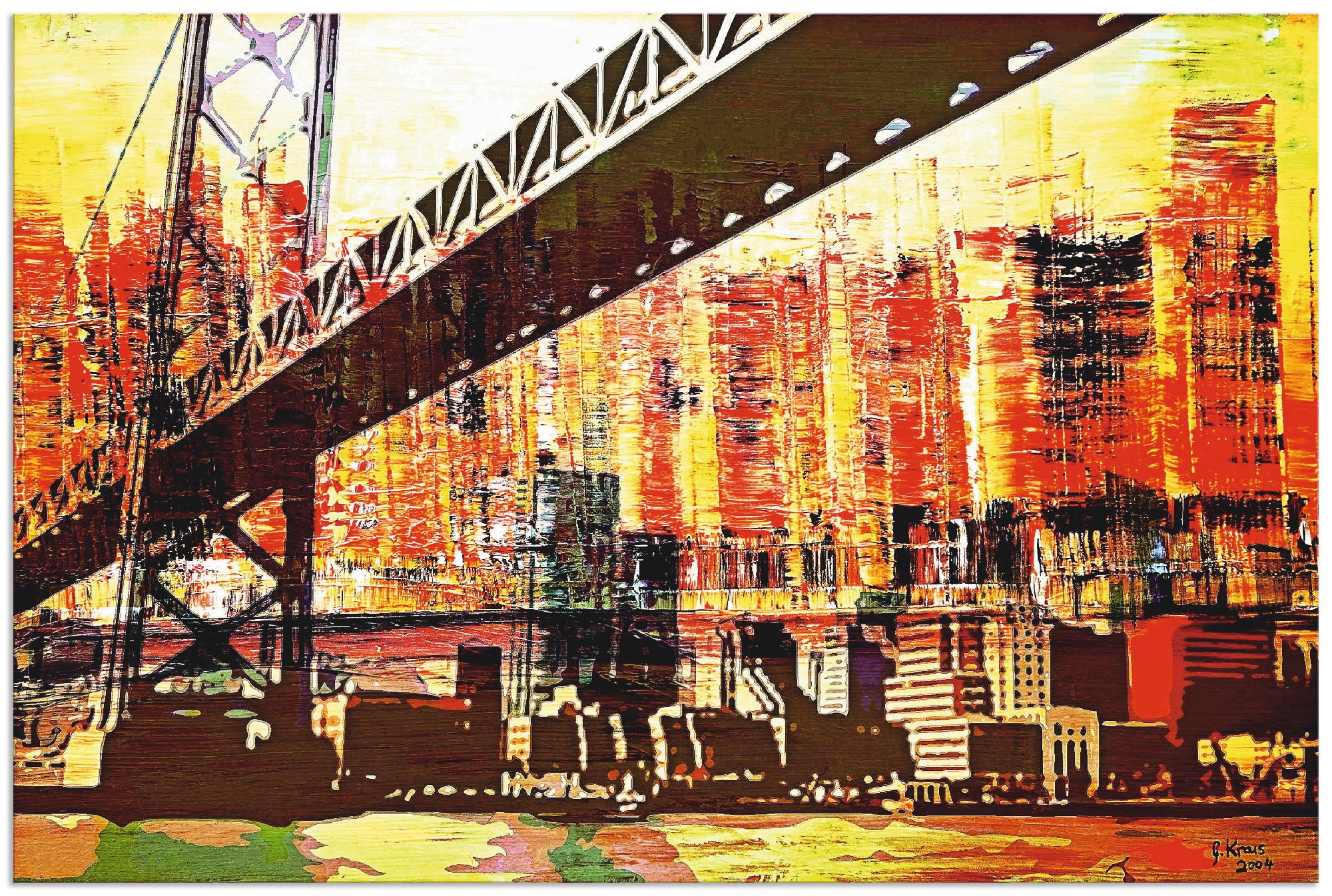 Artland Wandbild »San Francisco mit Oakland Bay Bridge«, Amerika, (1 St.), als Alubild, Leinwandbild, Wandaufkleber oder Poster in versch. Größen