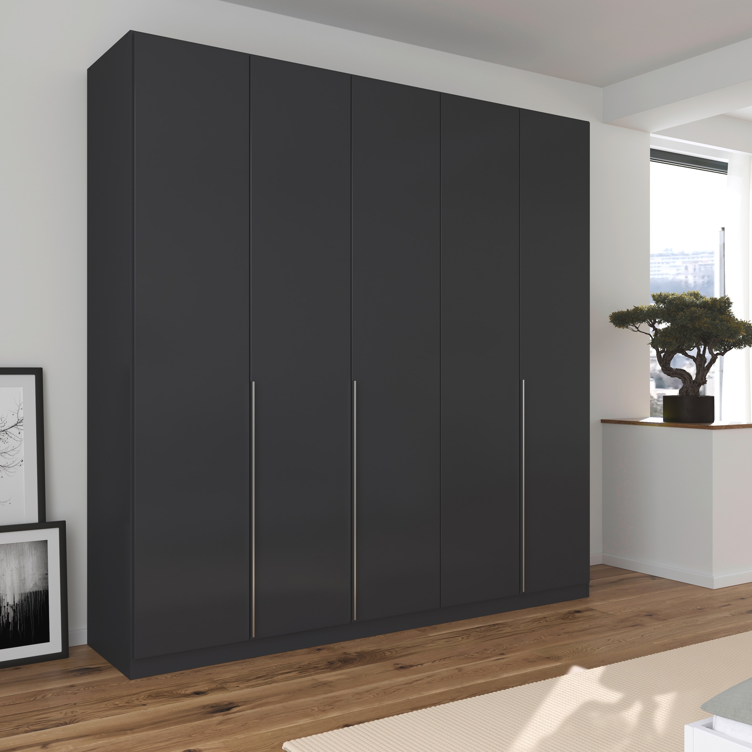 rauch Drehtürenschrank »Kleiderschrank Schrank Garderobe AGORDO TOPSELLER Schlafzimmer«, (in zwei Griff-Farben mit Dekor- oder Hochglanzfront), durchdachte Innenausstattung, in 6 Breiten und 2 Höhen MADE IN GERMANY