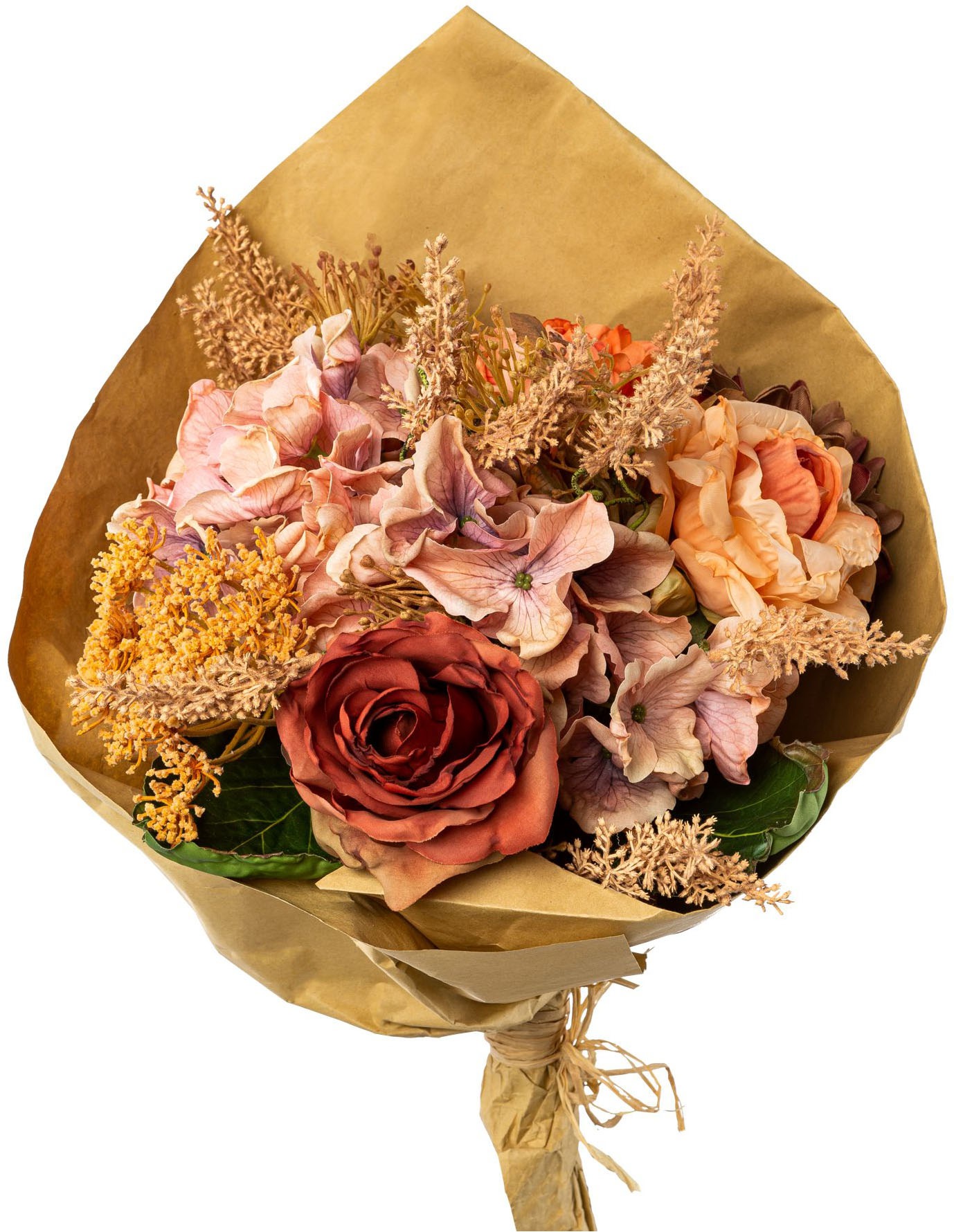 Creativ green Kunstblume "Blumenstrauß in Packpapier", mit Textilpflanzen i günstig online kaufen