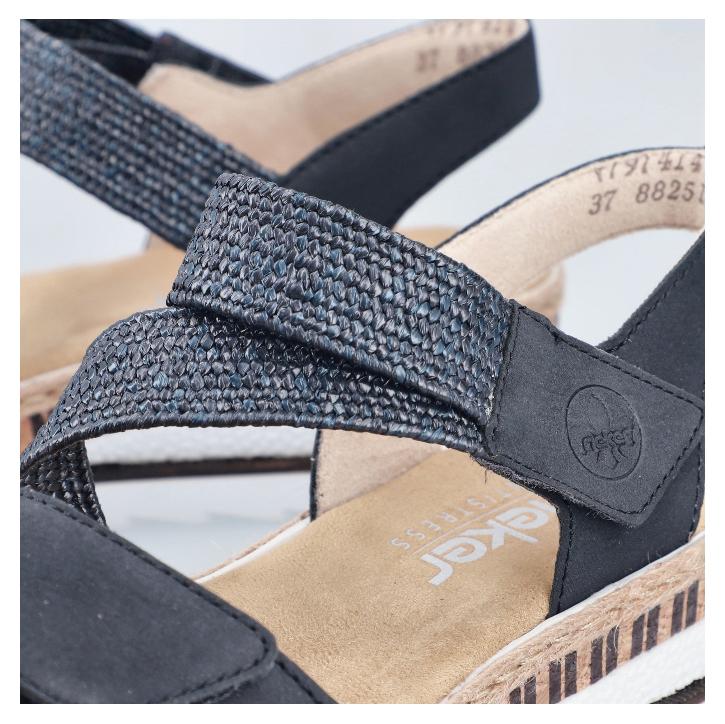 Rieker Keilsandalette, Riemchensandale, Sommerschuh, Urlaubschuh mit Klettriemchen