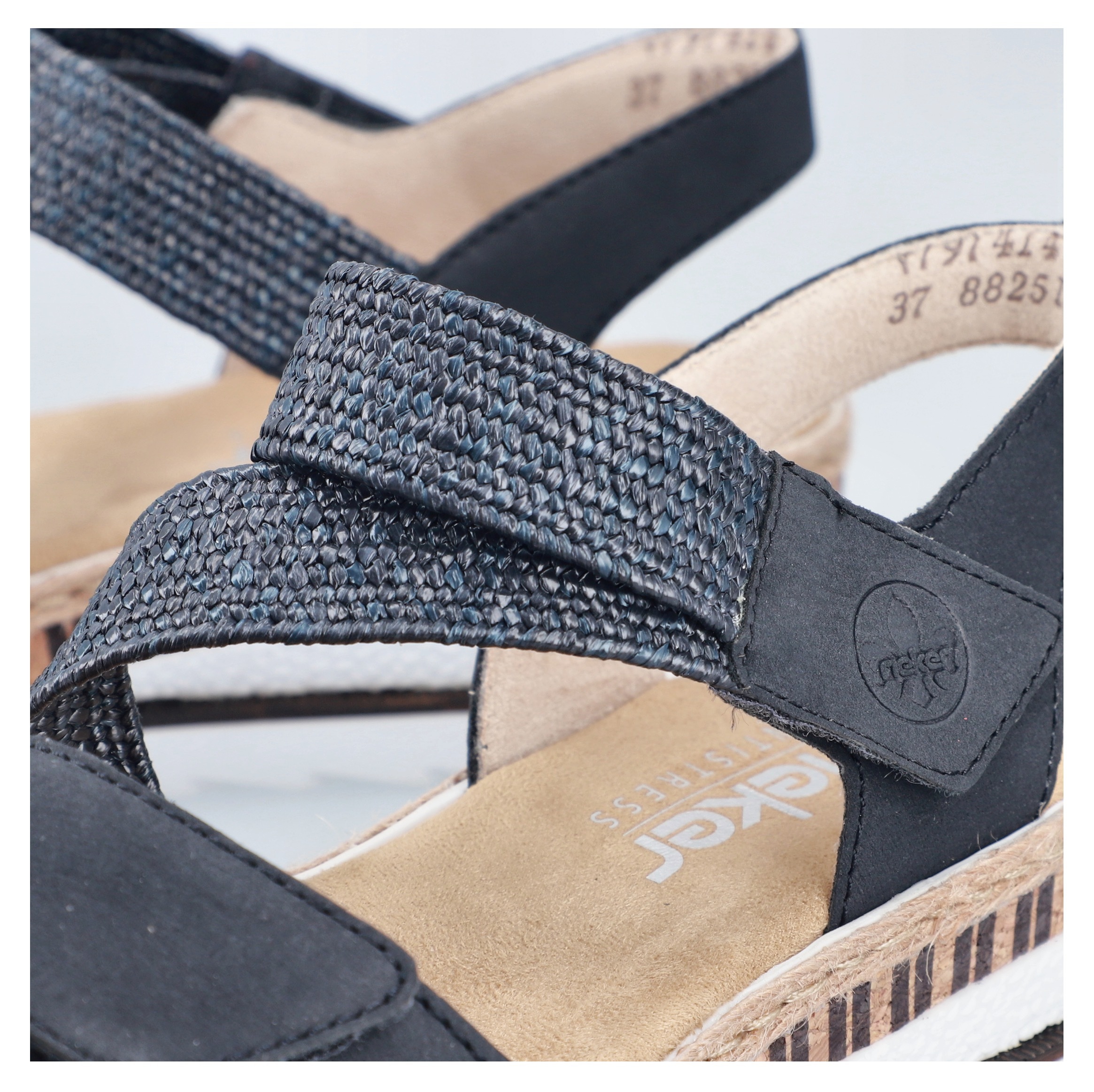 Rieker Women's Wedge Sandal Navy 40 3