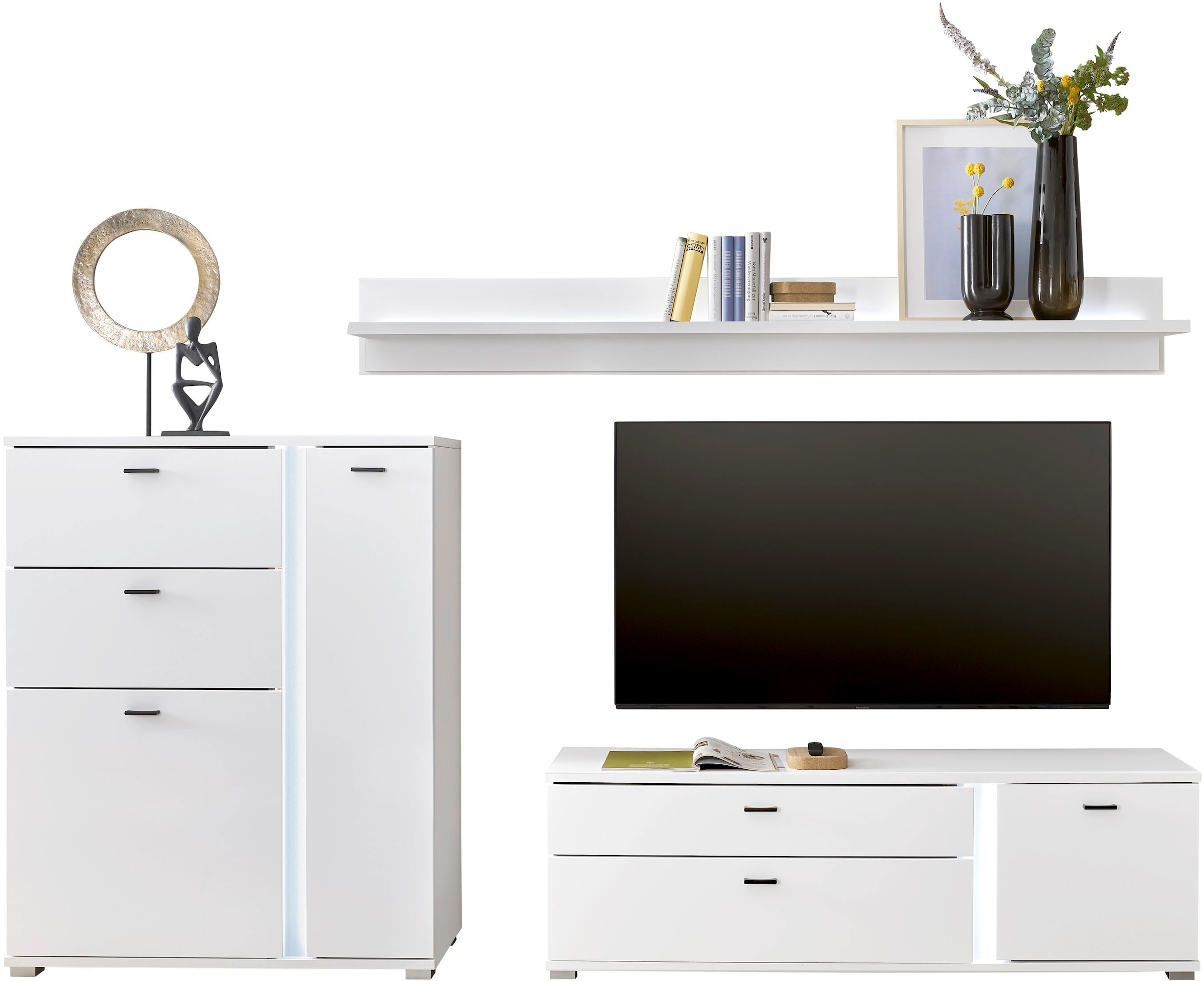 INOSIGN Wohnwand "LONG ISLAND" Set, 3 Stk. tlg. in moderner Trendfarbe,inkl günstig online kaufen