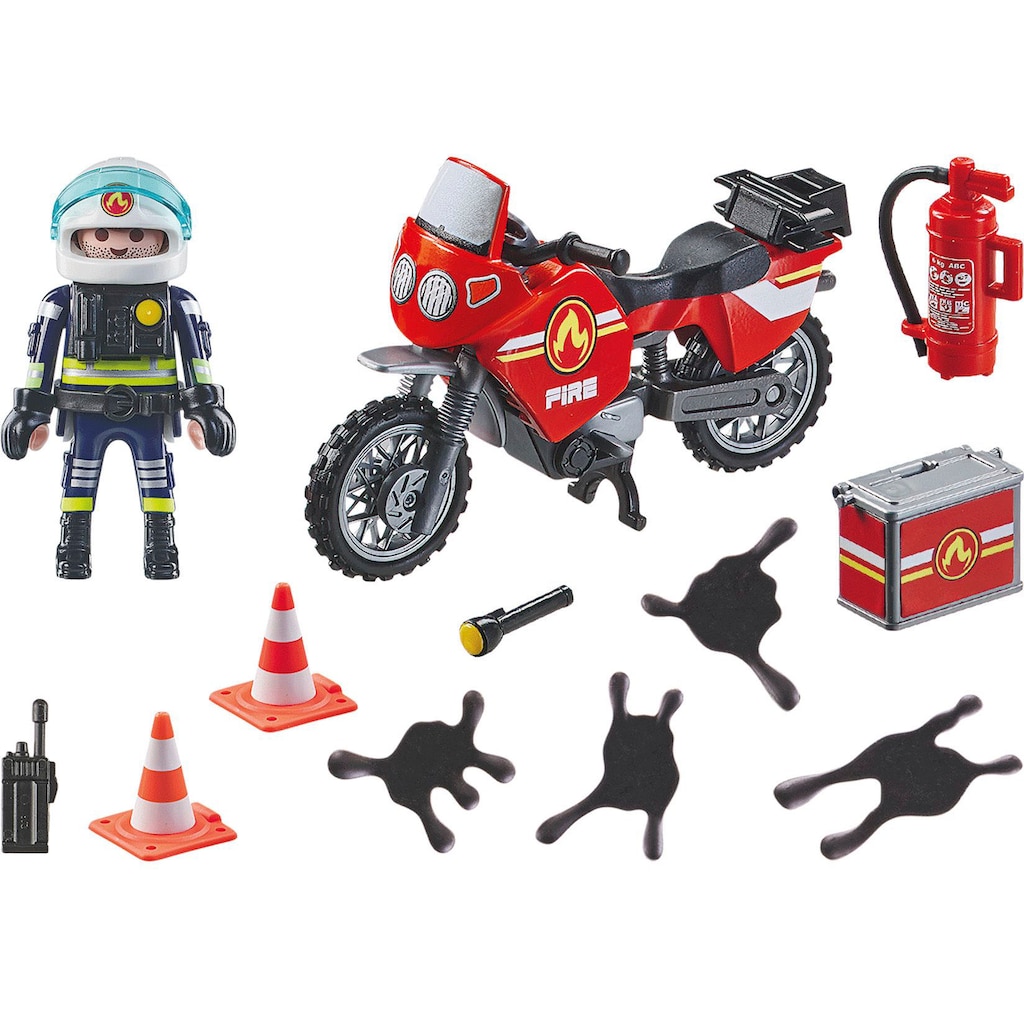 Playmobil® Konstruktions-Spielset »Feuerwehrmotorrad am Unfallort (71466), Action Heroes«, (21 St.)