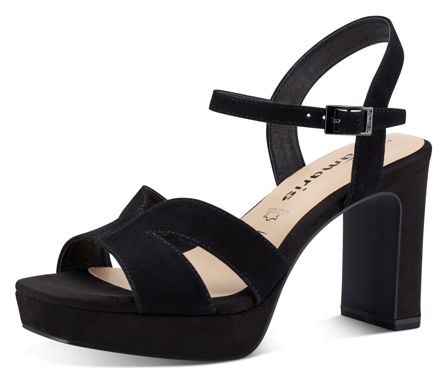 High-Heel-Sandalette, Sommerschuh, Abendschuh, Blockabsatz, mit ANTIshokk-Absatz