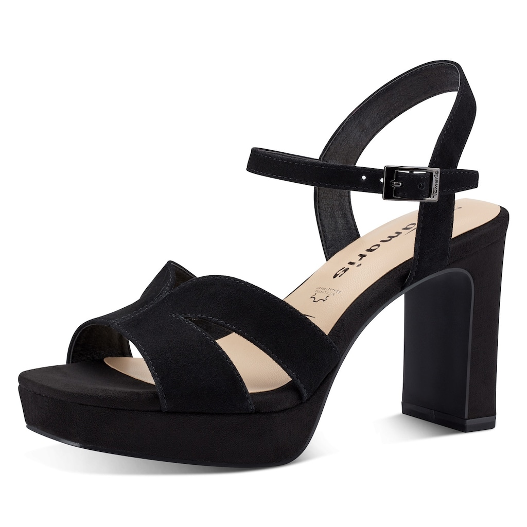 Tamaris High-Heel-Sandalette, Sommerschuh, Abendschuh, Blockabsatz, mit ANTIshokk-Absatz