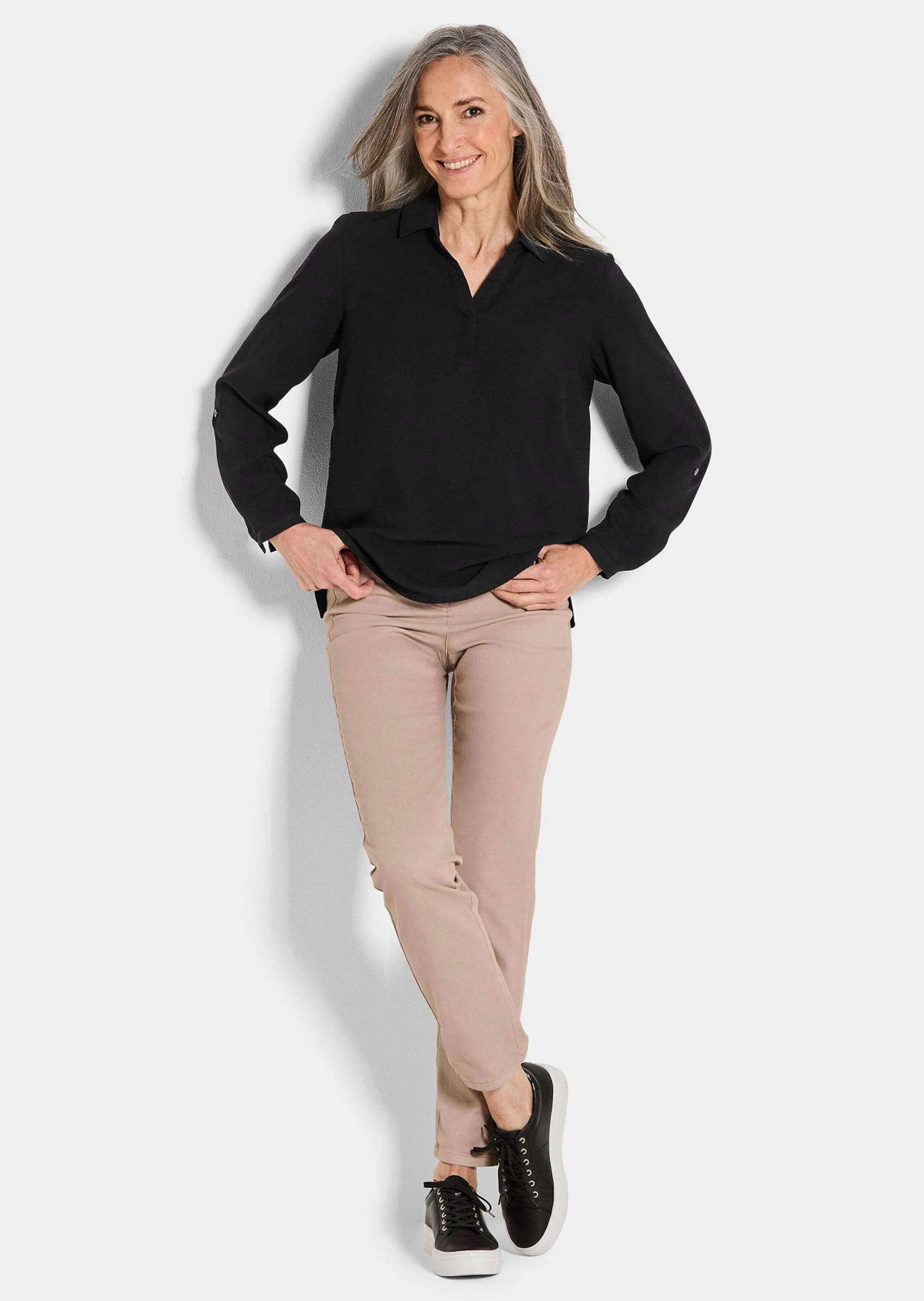 GOLDNER Klassische Bluse "Kurzgröße Zeitlose Viskosebluse mit Hemdkragen" H günstig online kaufen