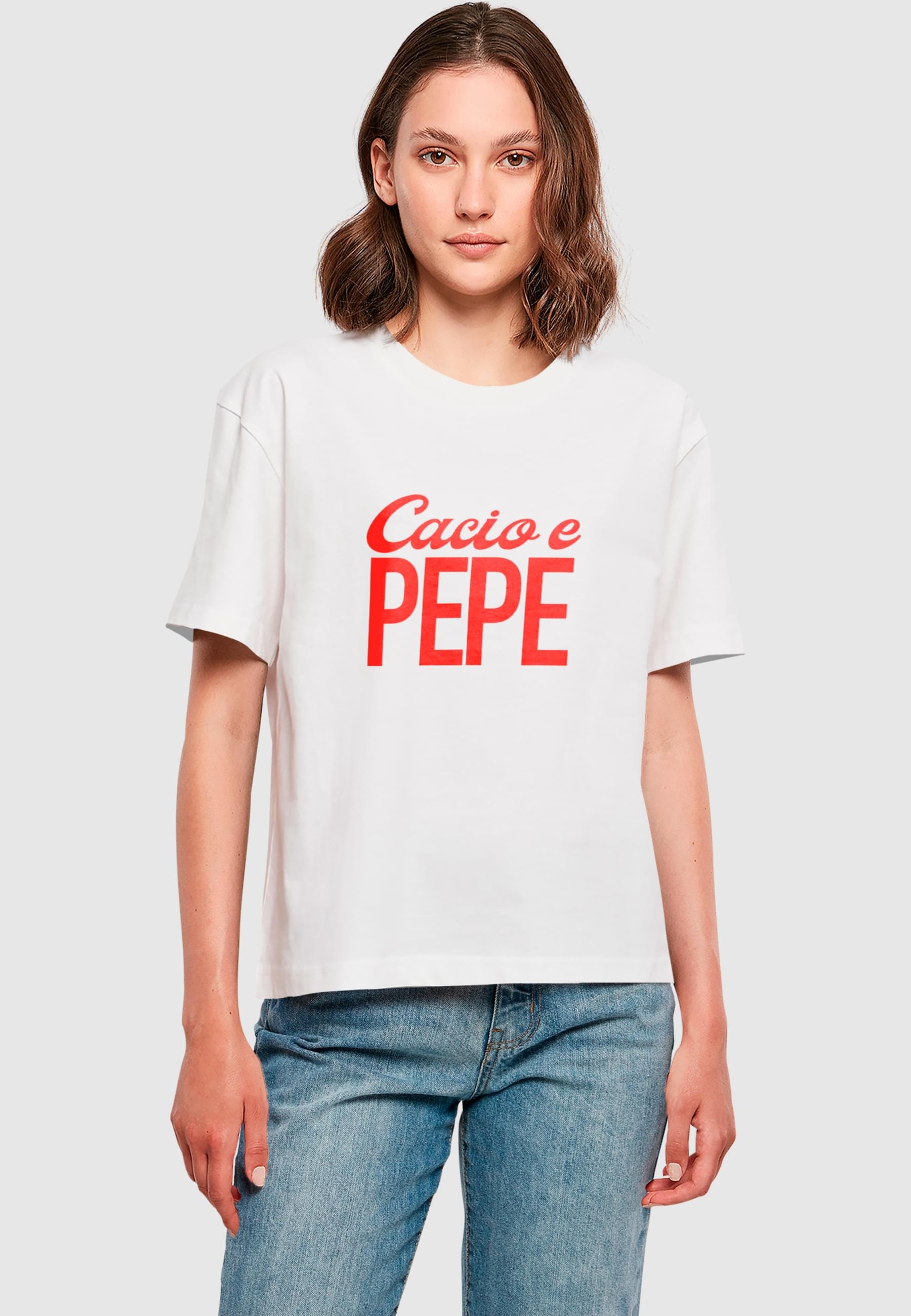 Miss Tee T-Shirt »Miss Tee Damen Cacio E Pepe Tee«, (1 tlg.)