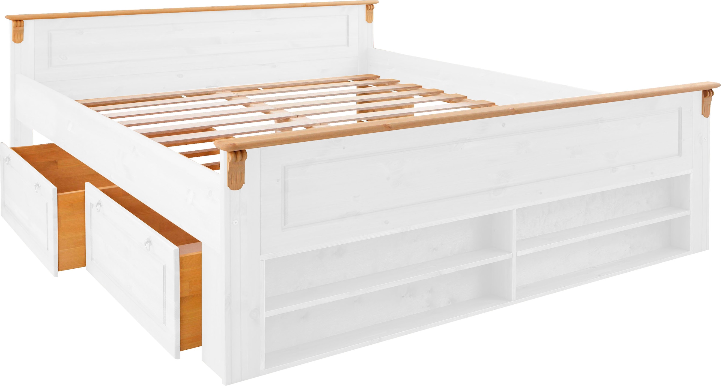 Home affaire Schlafzimmer-Set »Tessin«, (Spar-Set), 3 tlg. Set bestehend aus Bett 140 cm Inkl. 2x 2er Set Schubkästen