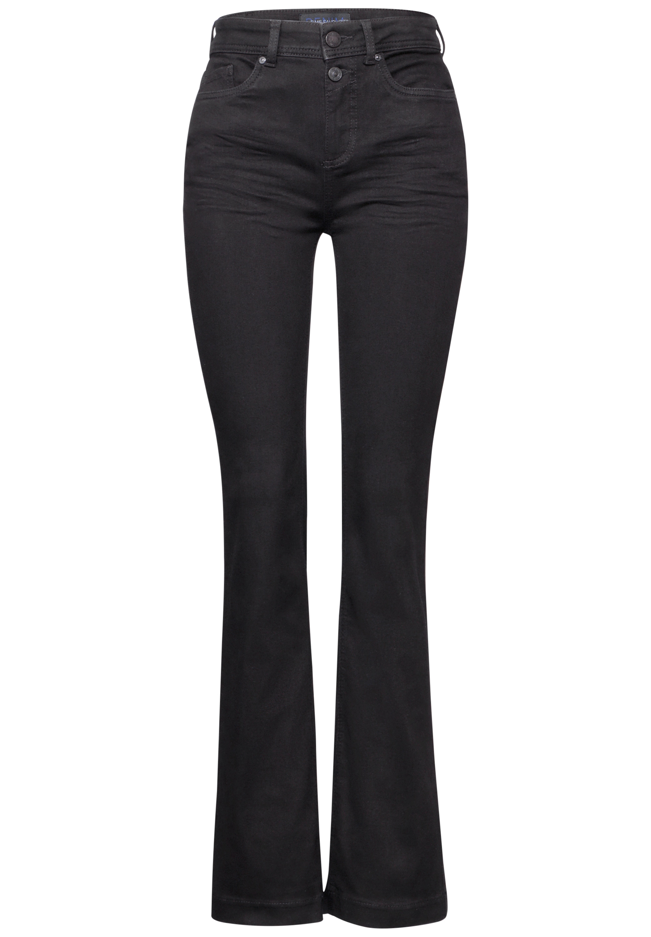 STREET ONE Slim-fit-Jeans, mit Doppelknopf am Bund