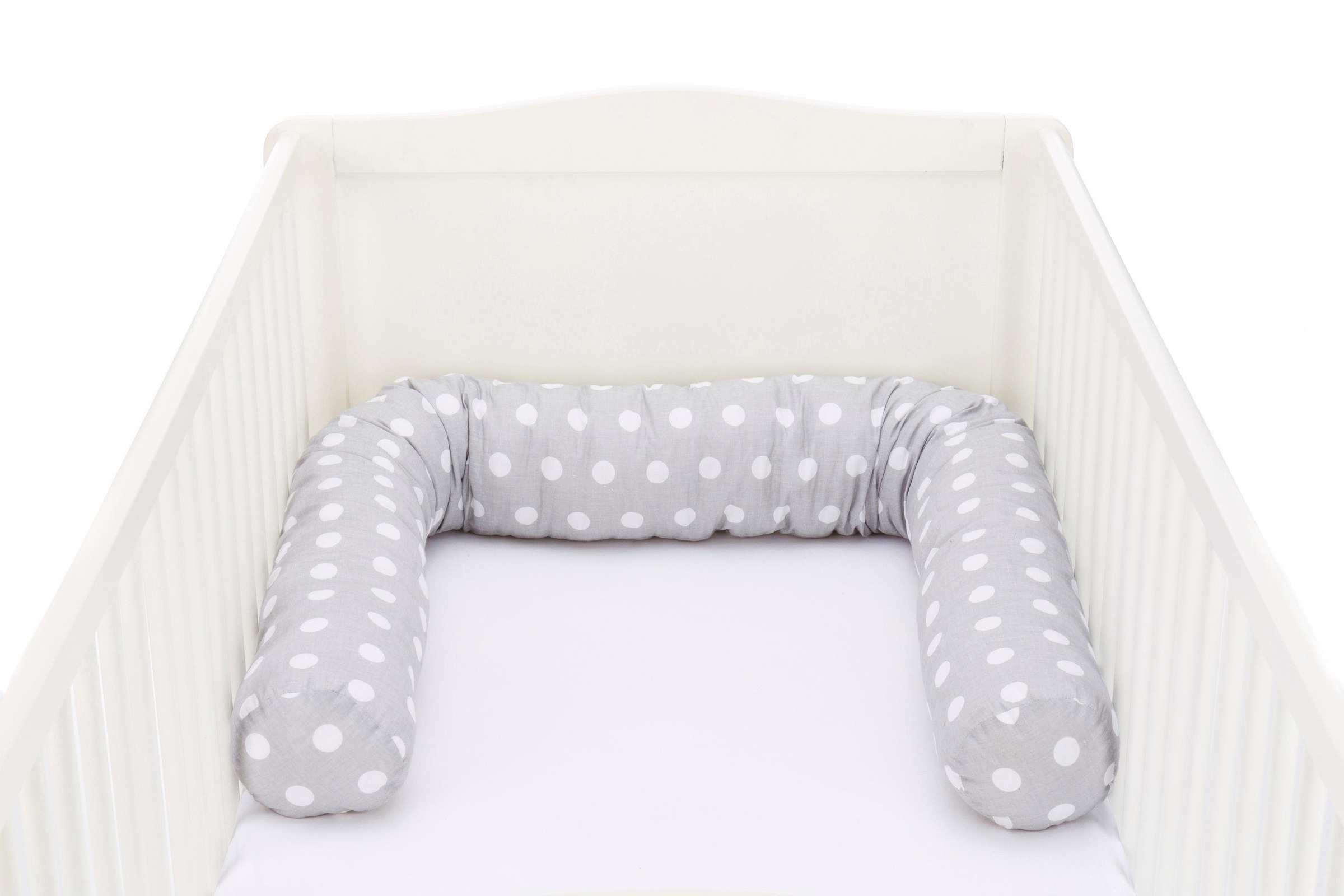 Nestchenschlange FILLIKID, punkte, grau, Obermaterial: 100% Baumwolle. Füllung: 100% Polyester, Bettnestchen