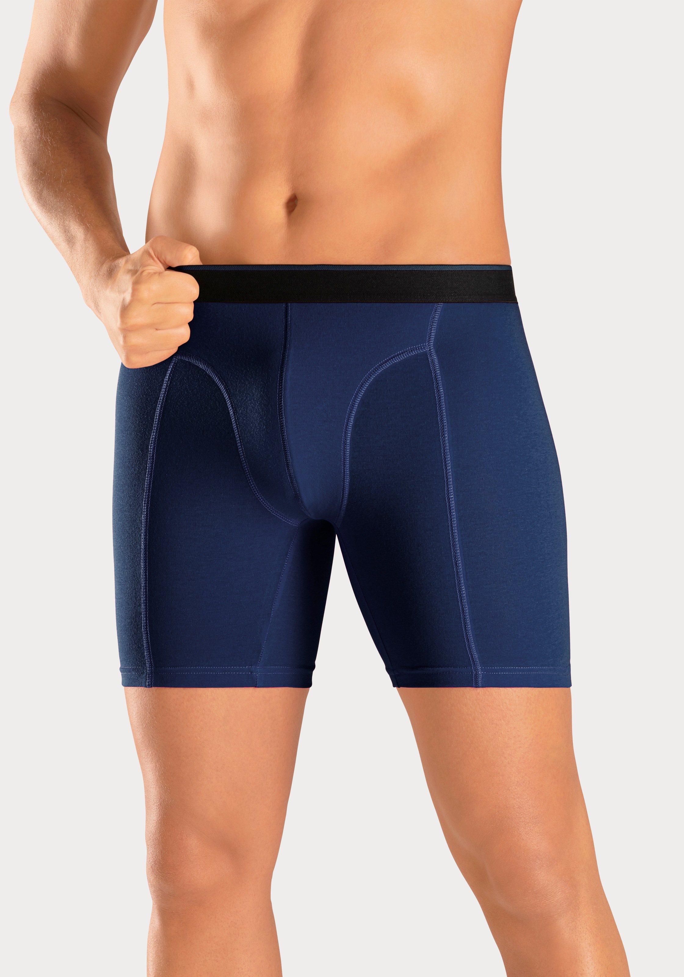 AUTHENTIC LE JOGGER Langer Boxer, (Packung, 5 St.), mit zweifarbigem Webbund und längerem Bein