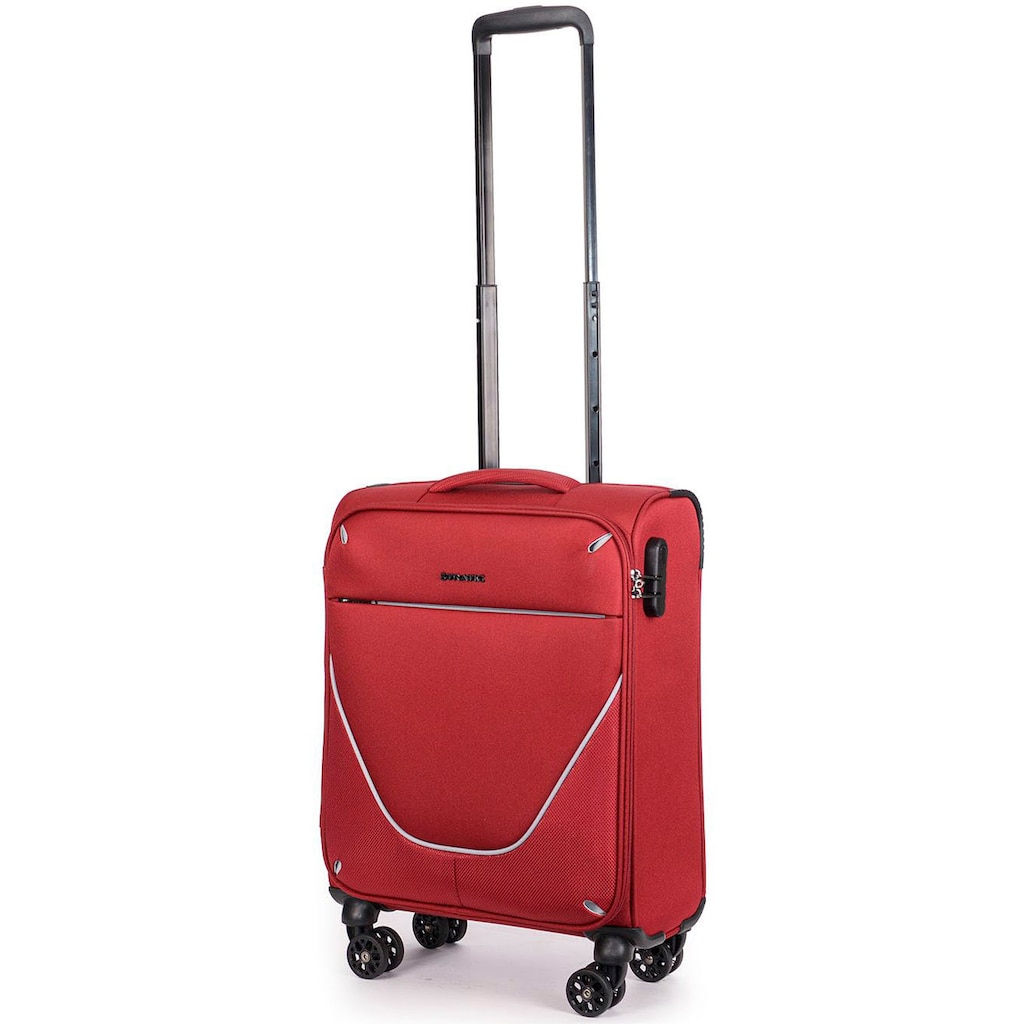 Stratic Weichgepäck-Trolley »Strong S, redwine«, 4 Rollen, Handgepäck Reisekoffer Reisegepäck TSA-Schloss