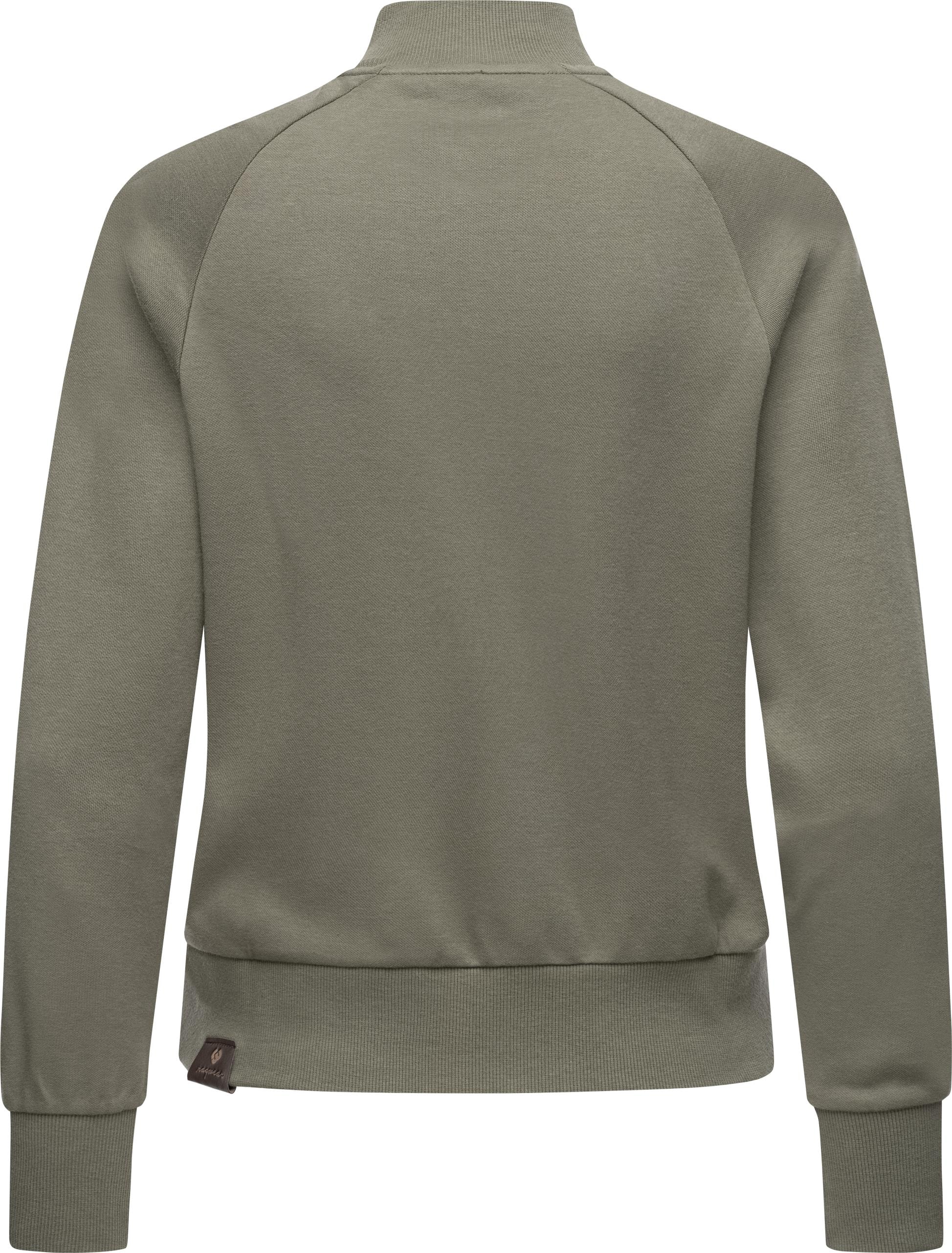 Ragwear Sweatshirt »Majjorka Solid«, Damen Langarmshirt mit Rippbündchen und Zierknöpfen